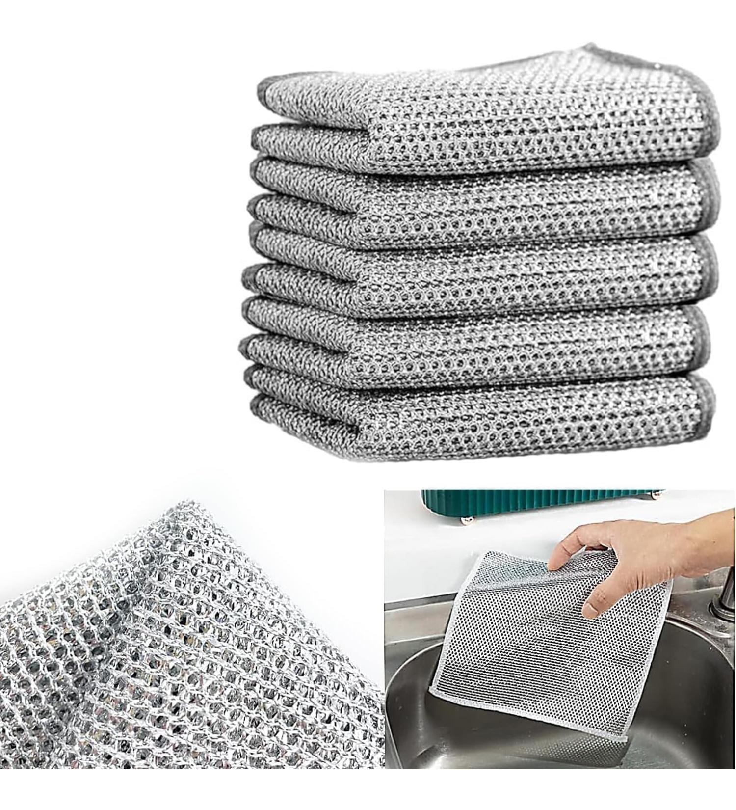 Shiny Wire Anti-Scratch Cleaning Cloths - 5PC Kitchen Wipes for Sensitive Surfaces - Buy Online on SooperMarket.com