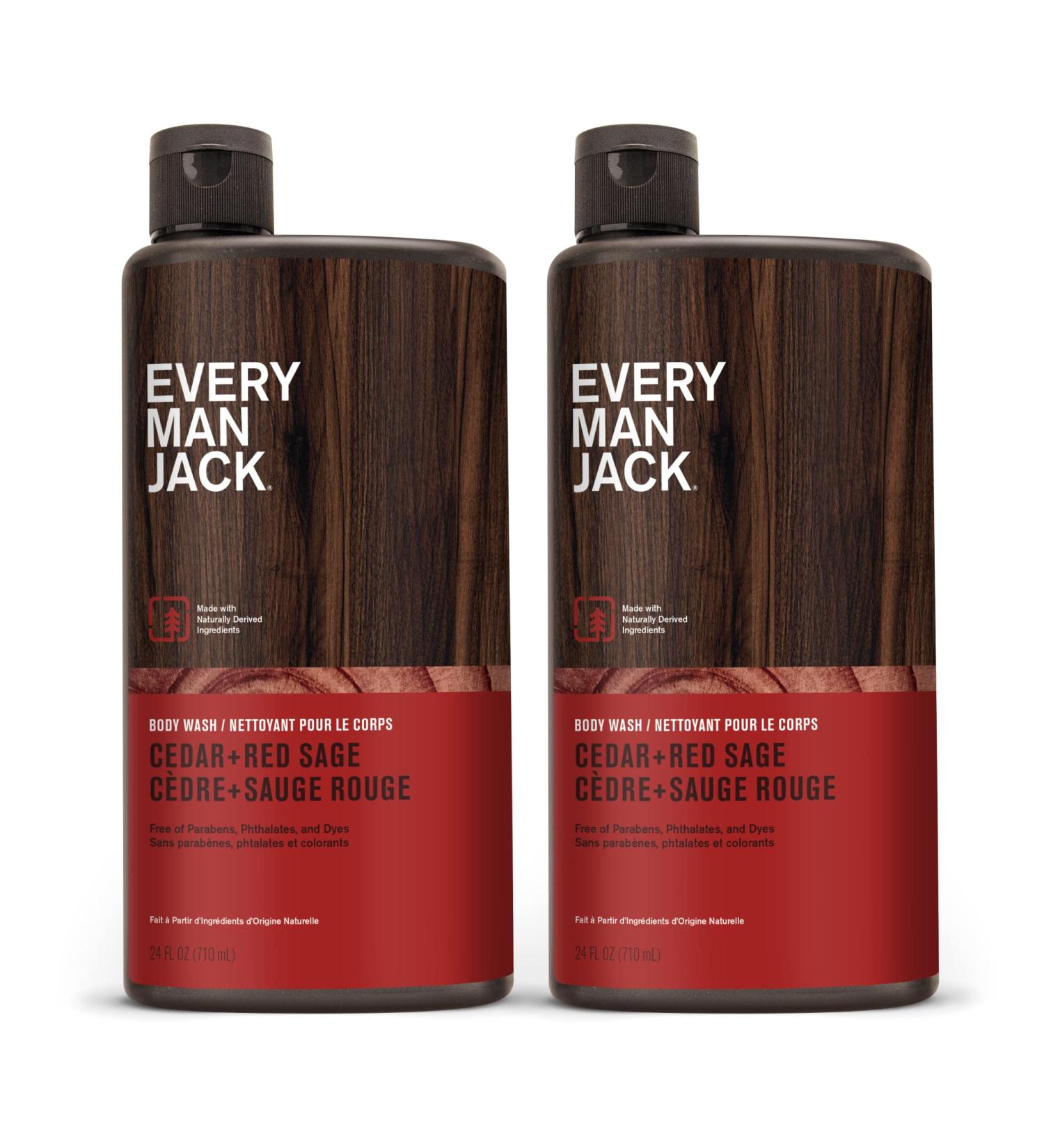 Every Man Jack Nourishing Cedar + Red Sage Body Wash - 24oz 2 Bottles - Buy Online on SooperMarket.com