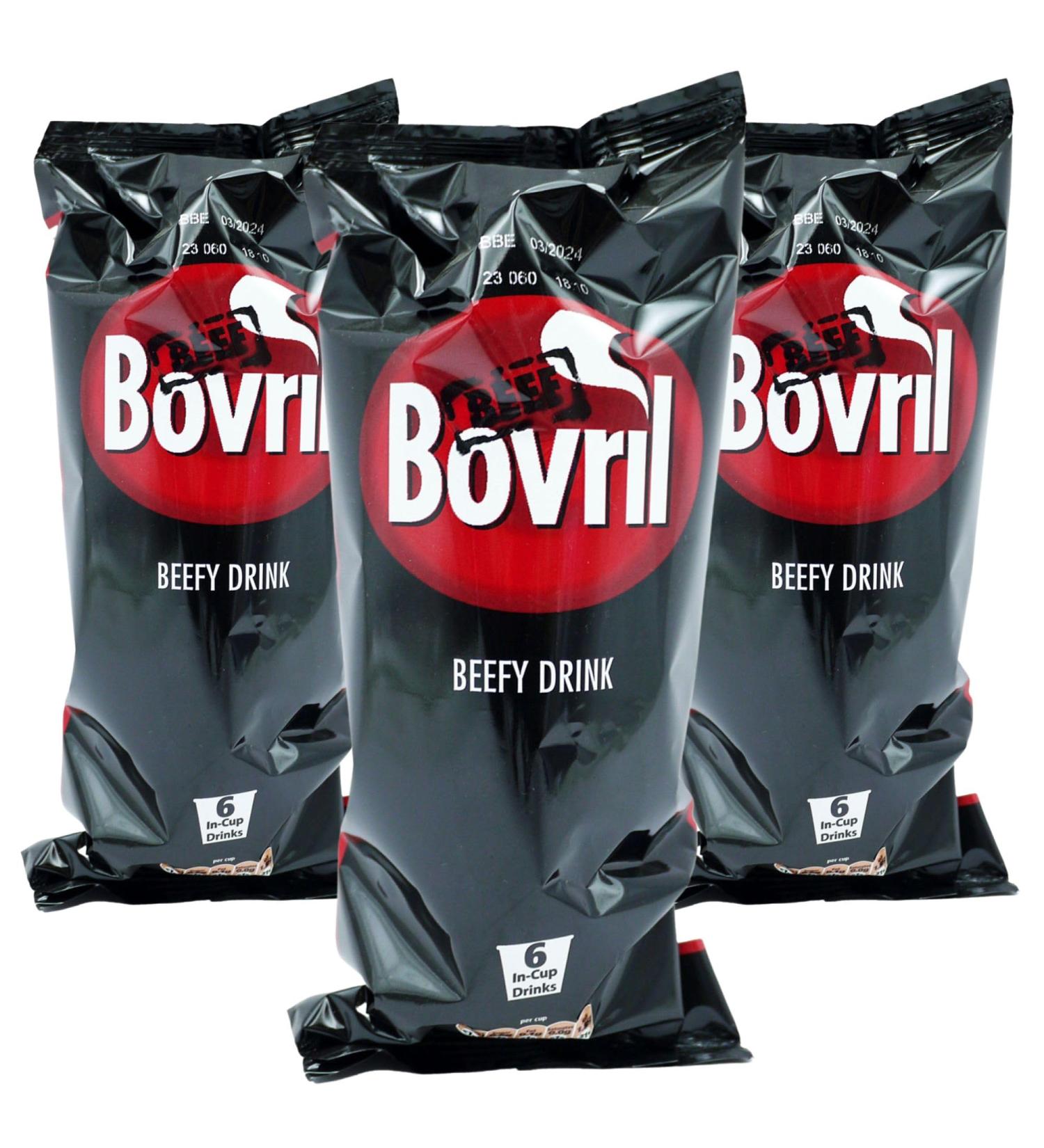 Bovril Bundle of 3 x Bovril Beef Flavoured instant in-cup Drink 6 Pack (18 in-cup drinks) - Buy Online on SooperMarket.com
