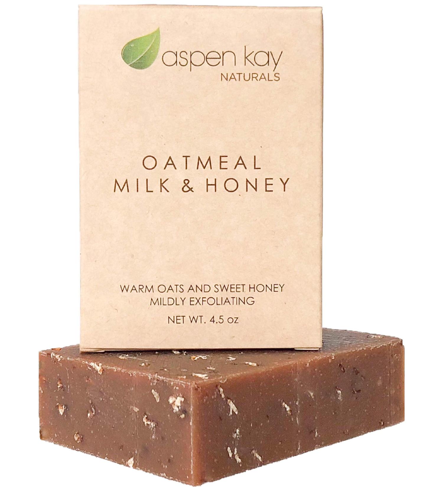 Handmade Oatmeal Soap Bar with Honey, Goats Milk & Shea Butter - Exfoliating Soap for Face & Body - All Skin Types - 4.5 oz - Made in USA - Buy Online on SooperMarket.com