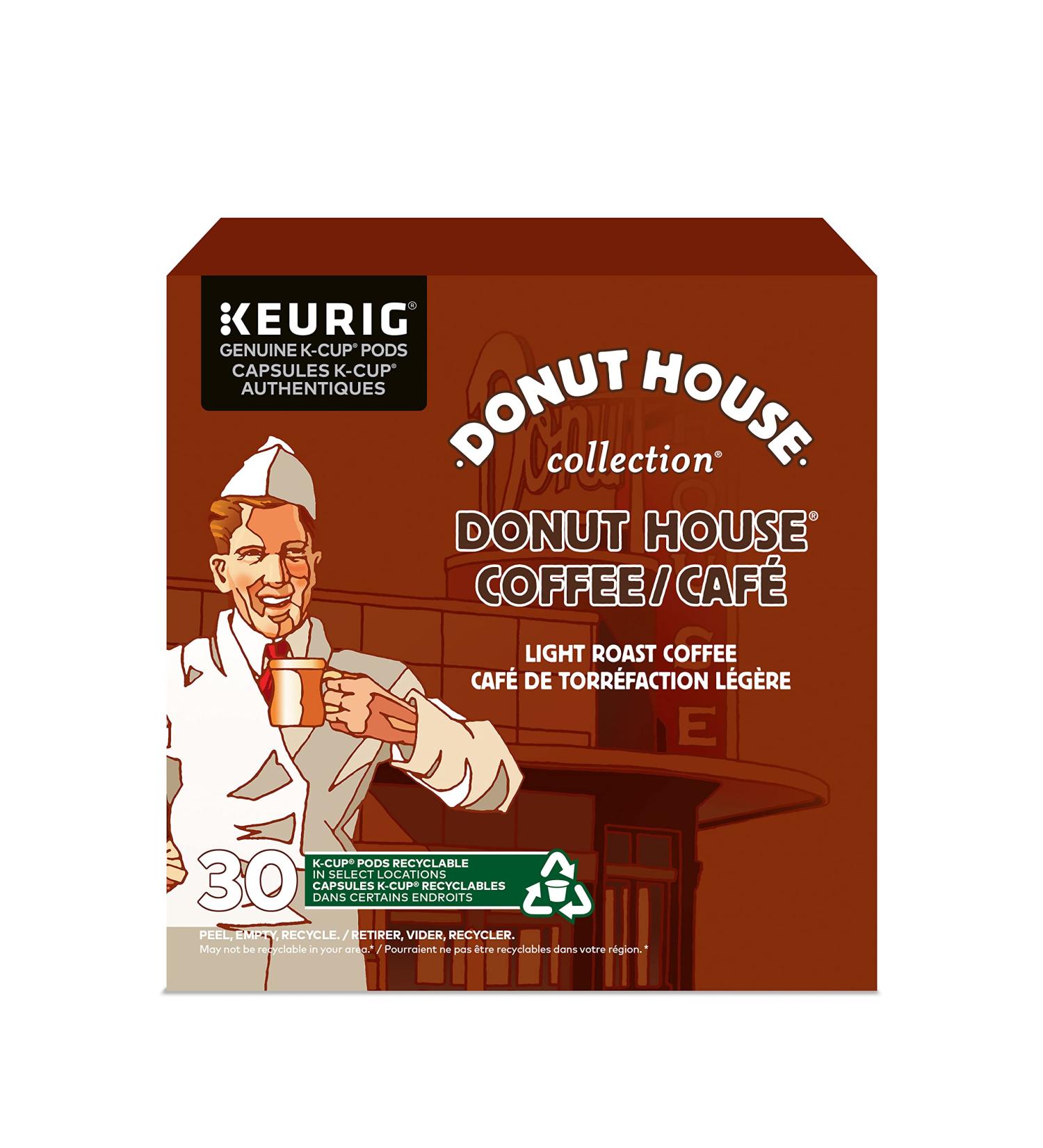 Donut House Collection Light Roast K-Cup Coffee Pods 30 Count For Keurig Coffee Makers Coffee Unflavored 30 count (Pack of 1) - Buy Online on SooperMarket.com