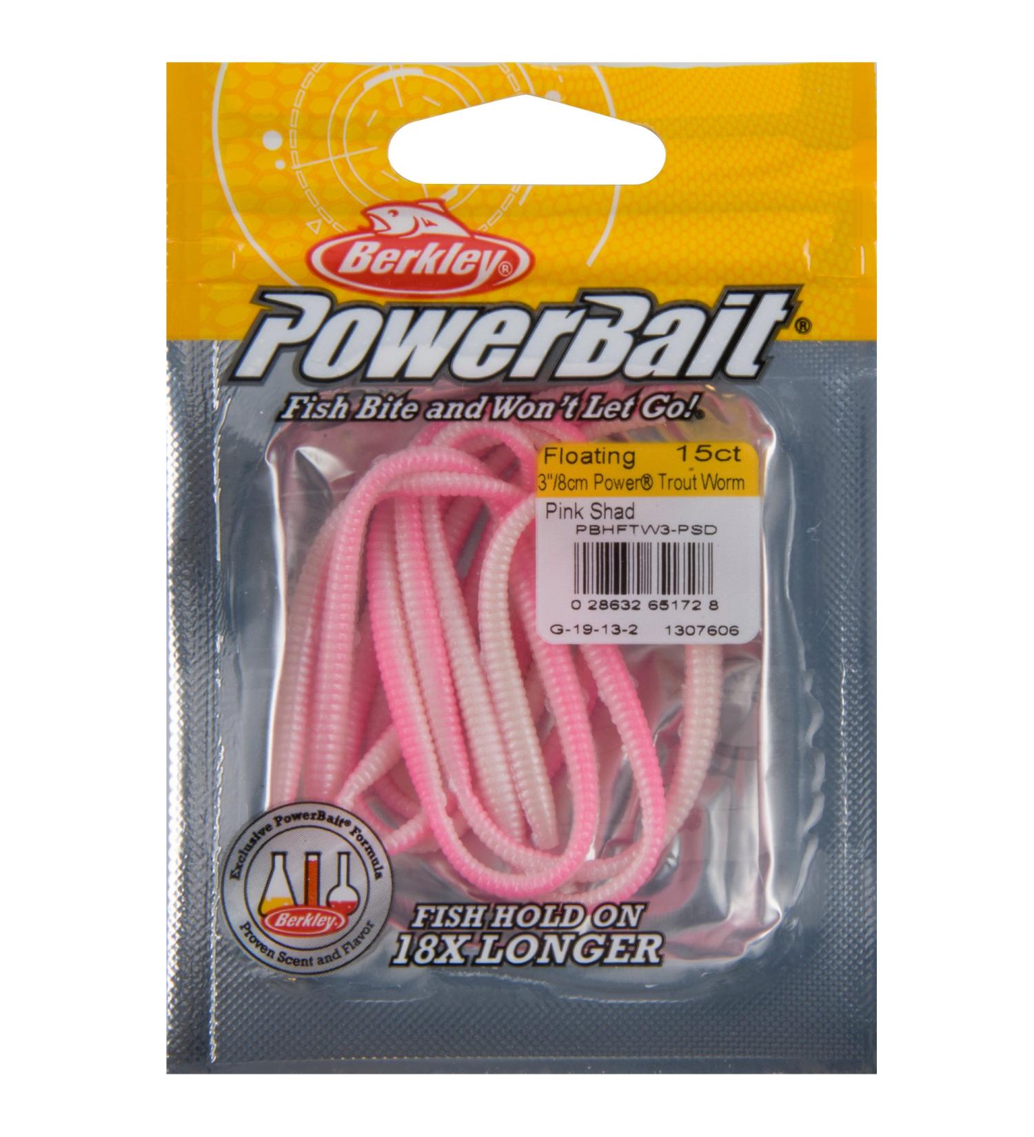 Berkley PowerBait Power Floating Trout Worm Pink Shad 3 - 15 Count - Buy Online on SooperMarket.com