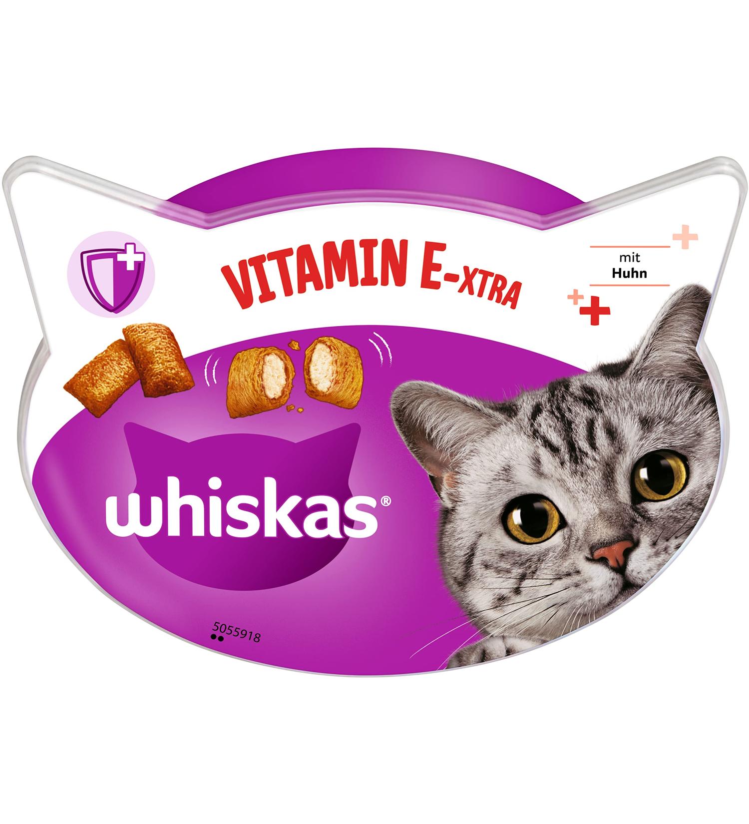 Whiskas Vitamin E-Xtra Cat Snack - Immune Support - 8x50g Packs - Different Packaging Available - Buy Online on SooperMarket.com