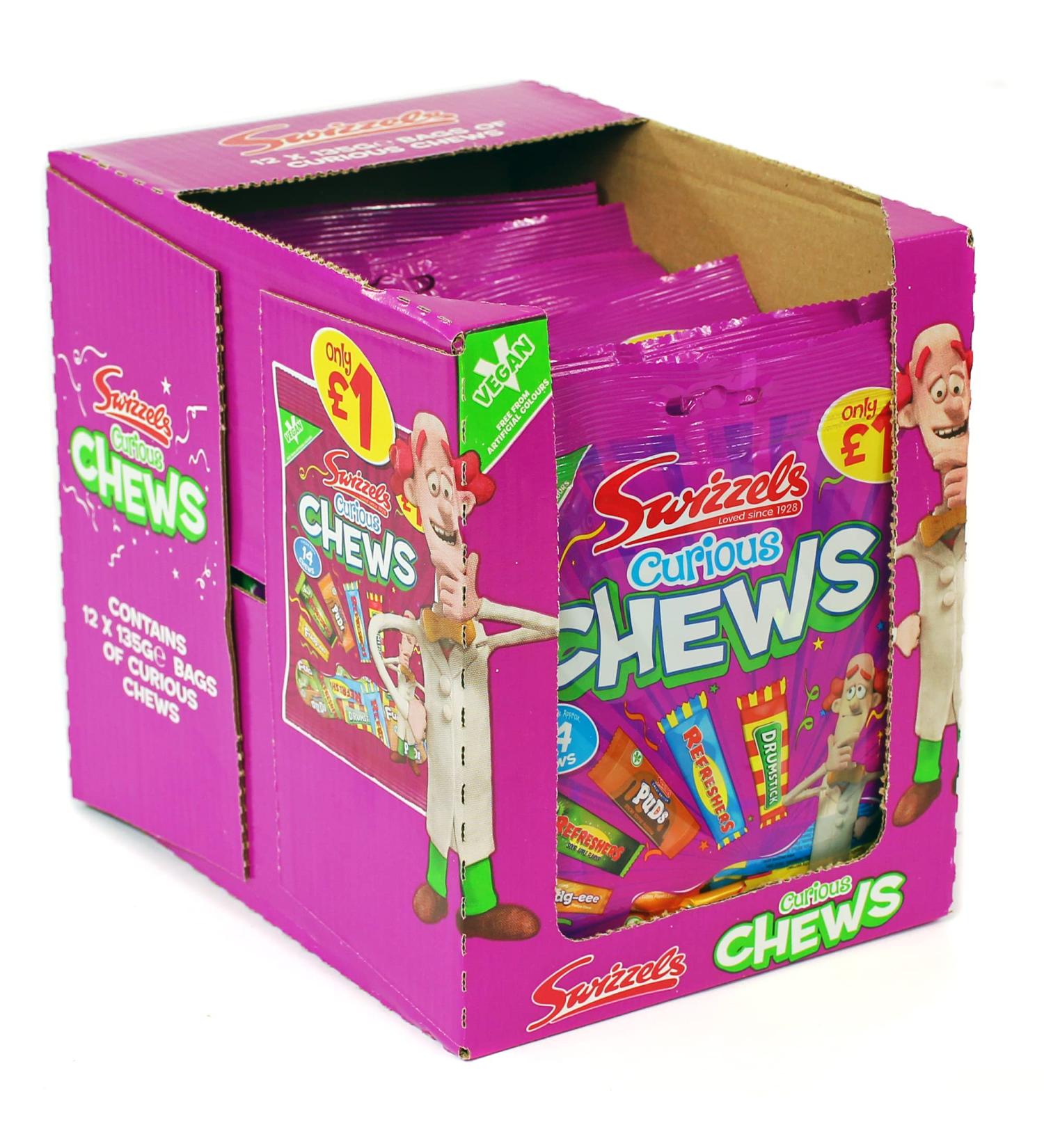 12X135G Swizzels Curious Chews - An Exciting Selection of Chewy and Delicious Candy Treats