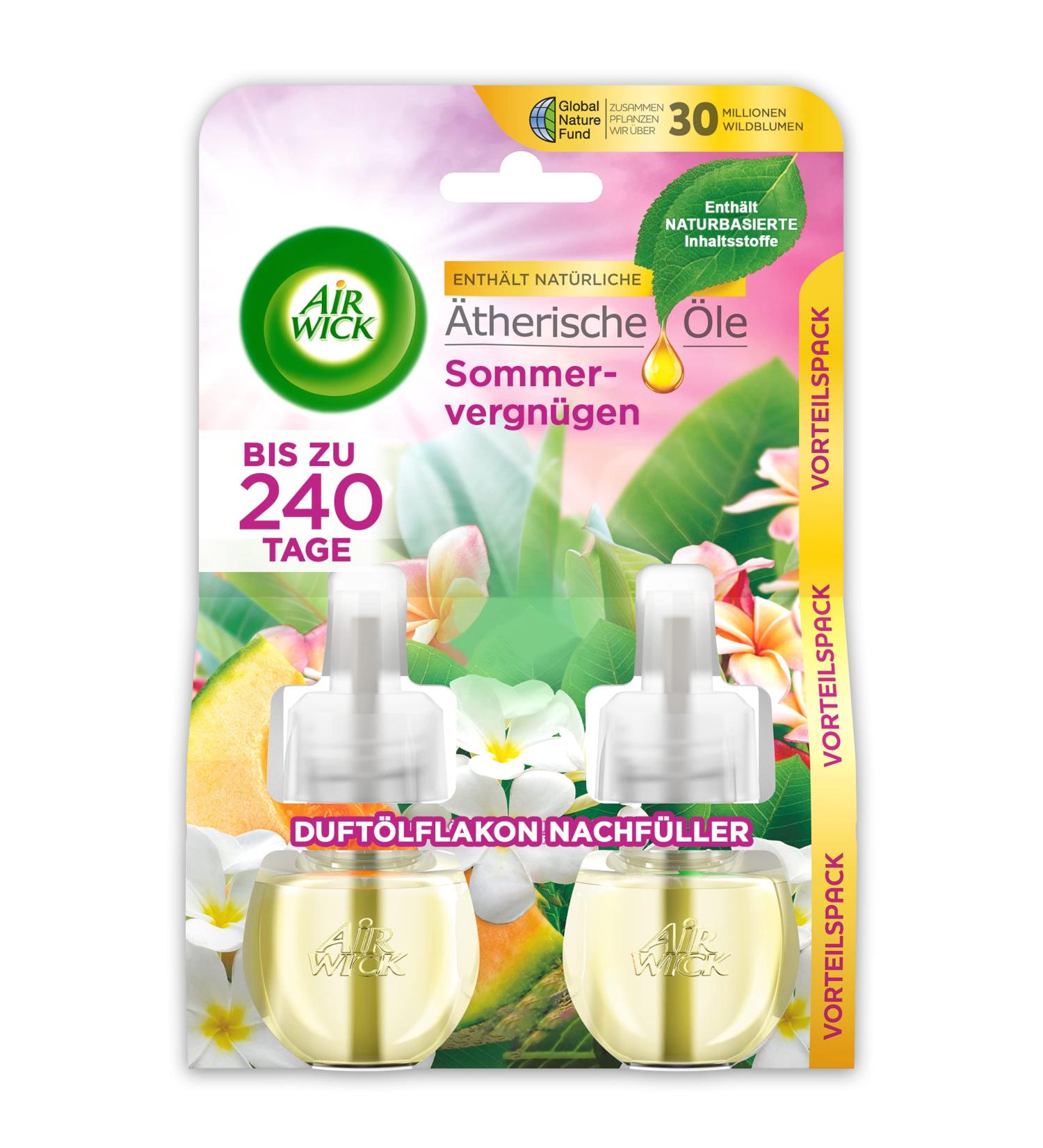 Air WICK Fragrance Oil Duo - Summer Pleasure Fruity Fresh Room Fragrance | Eco-Friendly Plastic-Free Packaging - 2 Pieces - Buy Online on SooperMarket.com