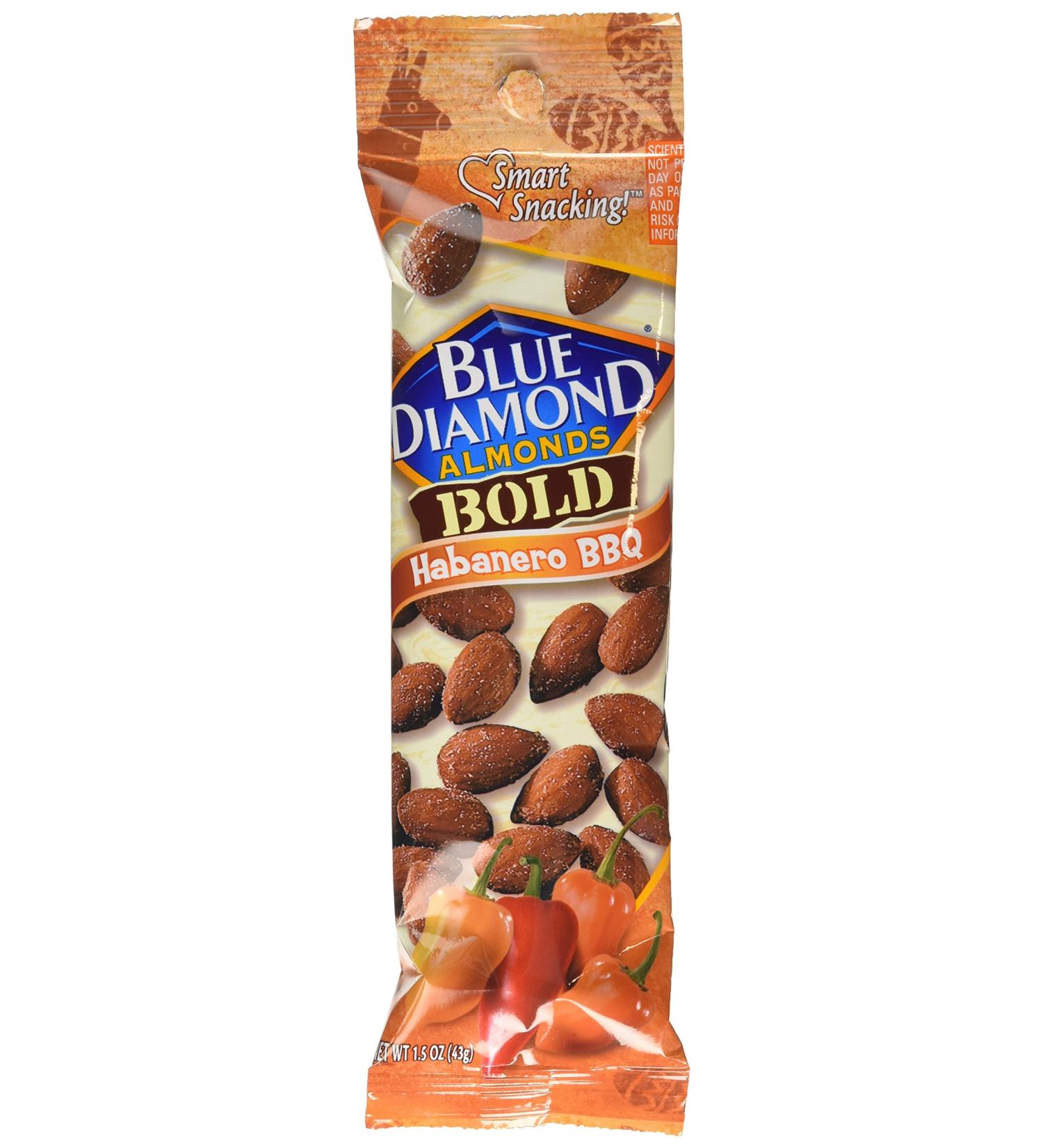 Blue Diamond Almonds Bold Habanero BBQ 1.5 oz - Pack of 24 | Healthy Snack - Buy Online on SooperMarket.com