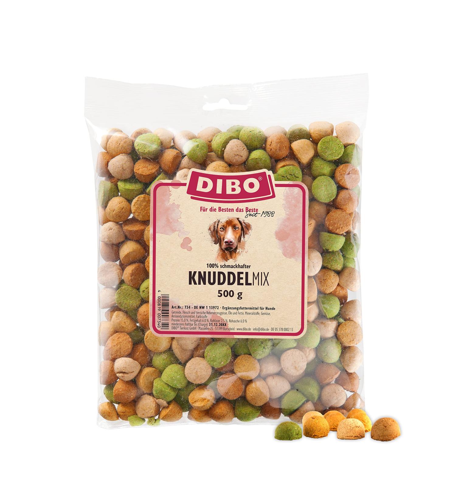 Dibo Knuddel-Mix 500g - Healthy Natural Dog Treats & Biscuits | B.A.R.F. Dog Food - Buy Online on SooperMarket.com