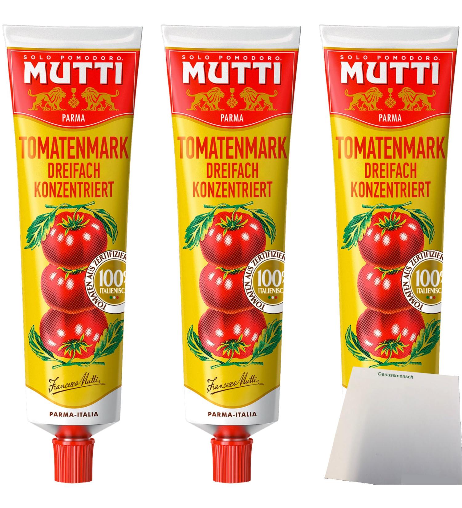 Shop Mutti Tomato Paste Triple Concentrated 3-Pack (3x200g Tubes) + Usuy Block - Premium Italian Flavor for International Shipping - Buy Online on SooperMarket.com