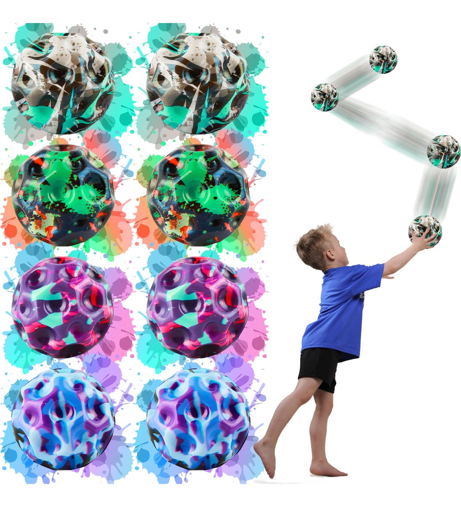 Buy Wdjlnzb Astro Jump Balls - 8PC Space Moon Balls for High Bouncing Fun | Galaxy Rubber Balls for Kids Outdoor Parties - Buy Online on SooperMarket.com