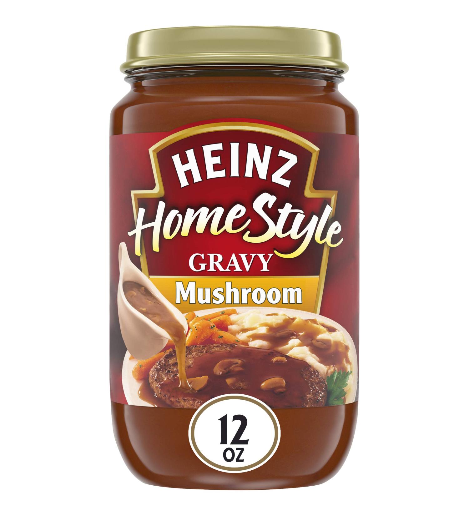 Heinz Homestyle Mushroom Gravy 12 oz Jars - Pack of 12 | Delicious and Savory Gravy for Your Meals - Buy Online on SooperMarket.com