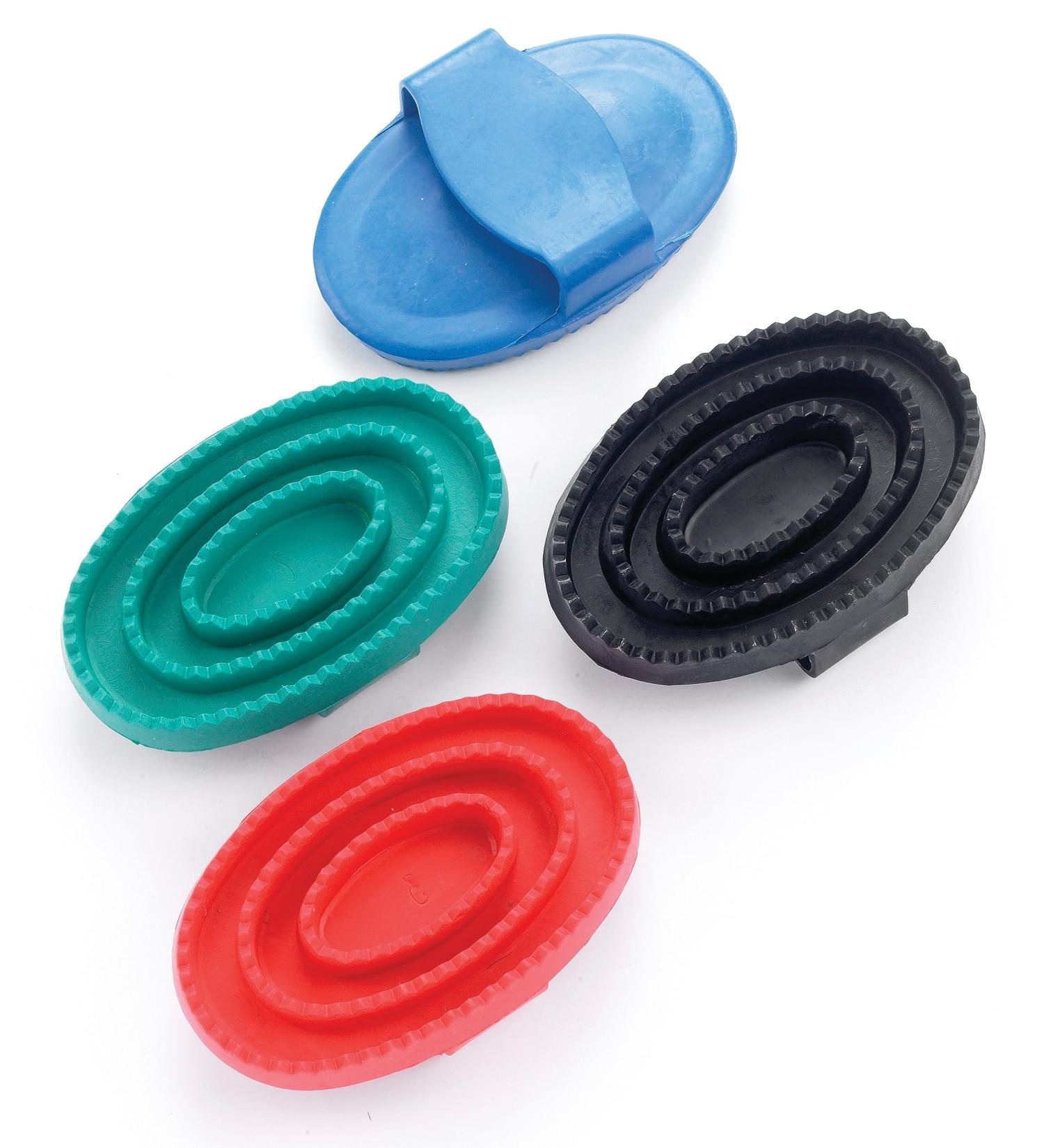 Lincoln Rubber Curry Comb - Horse & Pony Grooming - Blue