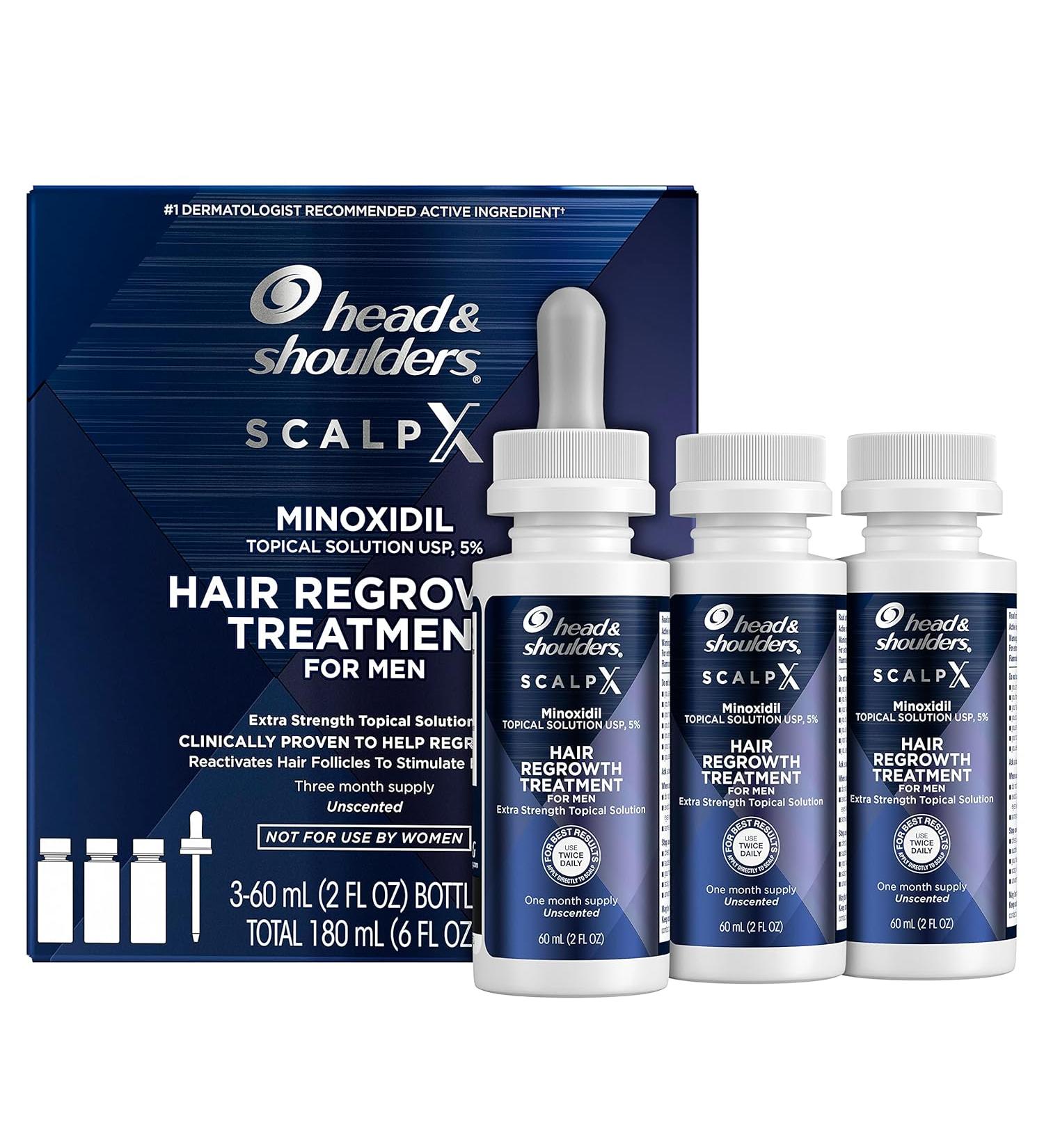 Head & Shoulders Scalp X Minoxidil for Men - Pack of 3 - 2 Fl Oz. - Buy Online on SooperMarket.com