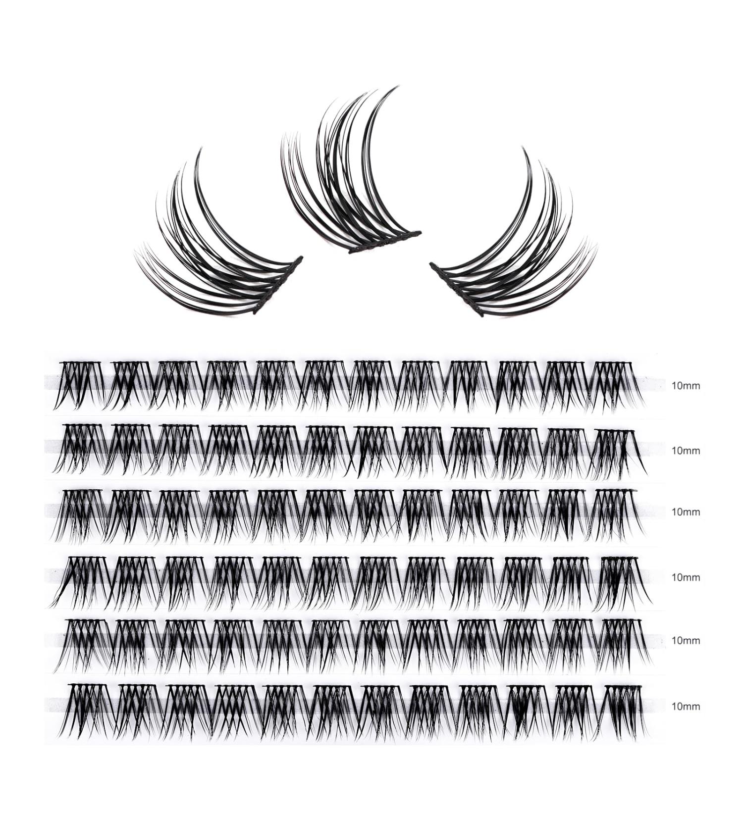Buy Lankiz 0.07 C Curl Single Eyelashes - 10mm Cluster Lashes 72 PCs DIY Natural Fake Eyelash Extensions for Home Use - Buy Online on SooperMarket.com