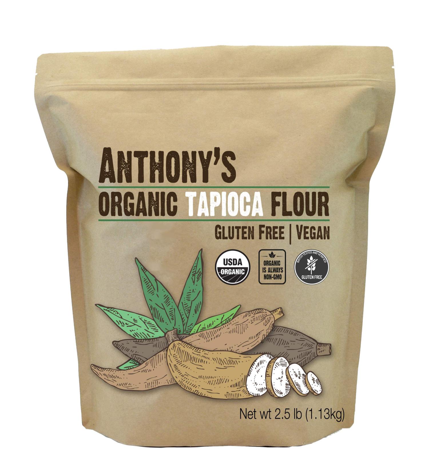 Anthony's Organic Tapioca Flour Starch 2.5 lb - Gluten Free & Non GMO - 2.5 Pound Pack - Buy Online on SooperMarket.com