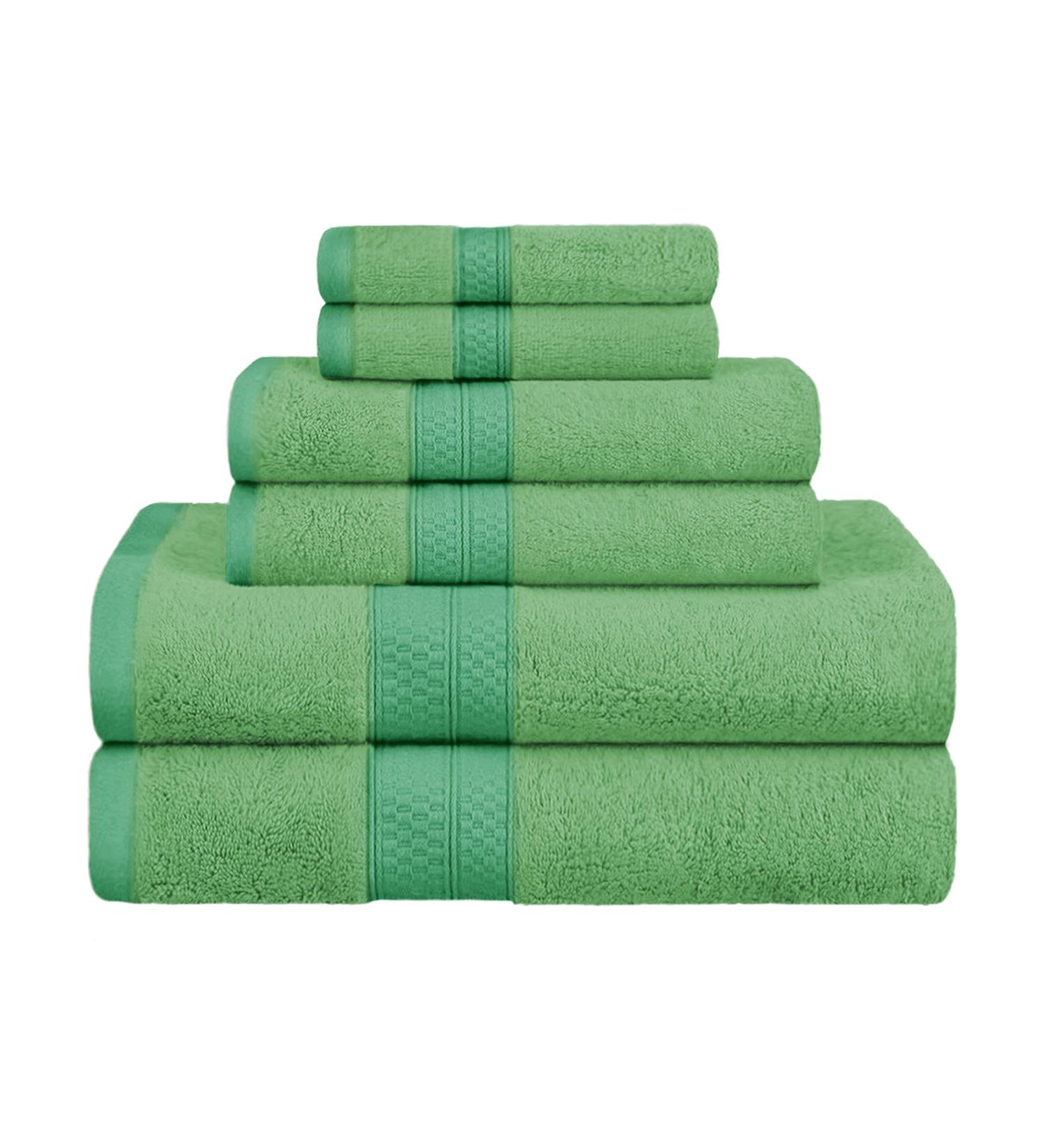 Hotel & Spa Quality Bamboo/Cotton Hand Towels - Set of 6, River Blue, 16x30 - Super Soft & Absorbent - Buy Online on SooperMarket.com