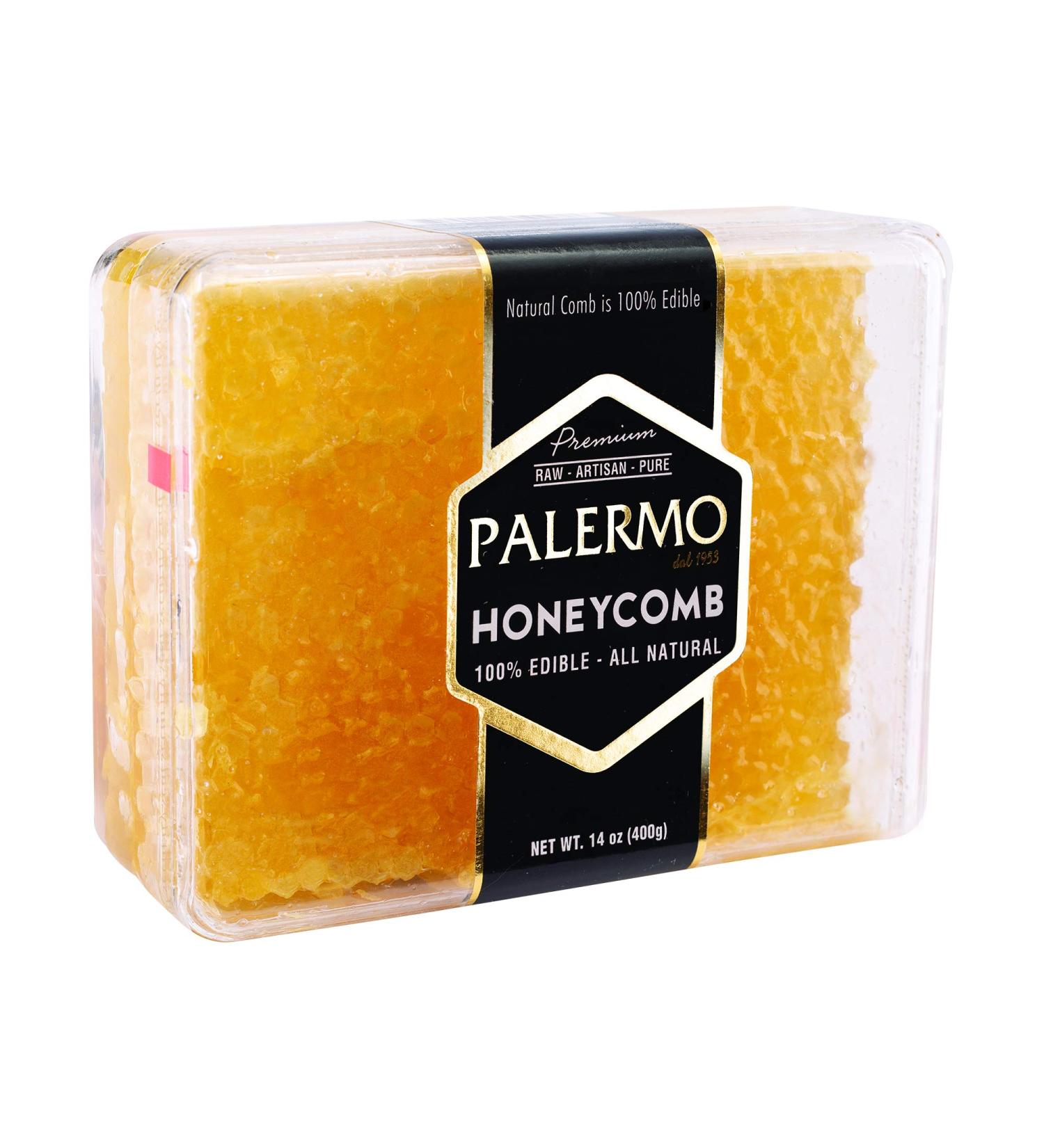 Palermo Honeycomb - 100% Edible, All-Natural Gourmet Raw Honeycomb - 14 oz Pack of 1 - Buy Online on SooperMarket.com