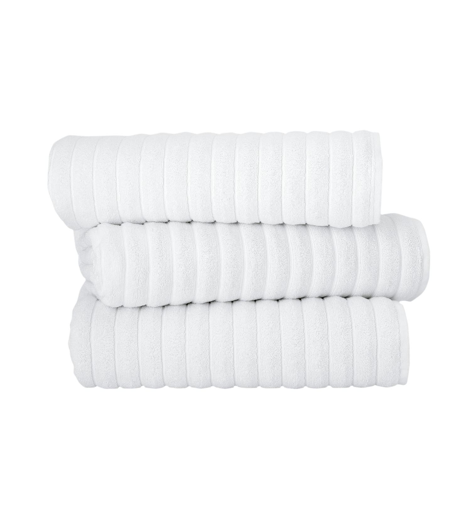 Classic Turkish Towels Premium 100% Turkish Cotton Ribbed Bath Sheet Set - 40x65 Inches, Extra Large, Quick-Dry, Absorbent, Luxury - Set of 3 White Towels - Buy Online on SooperMarket.com