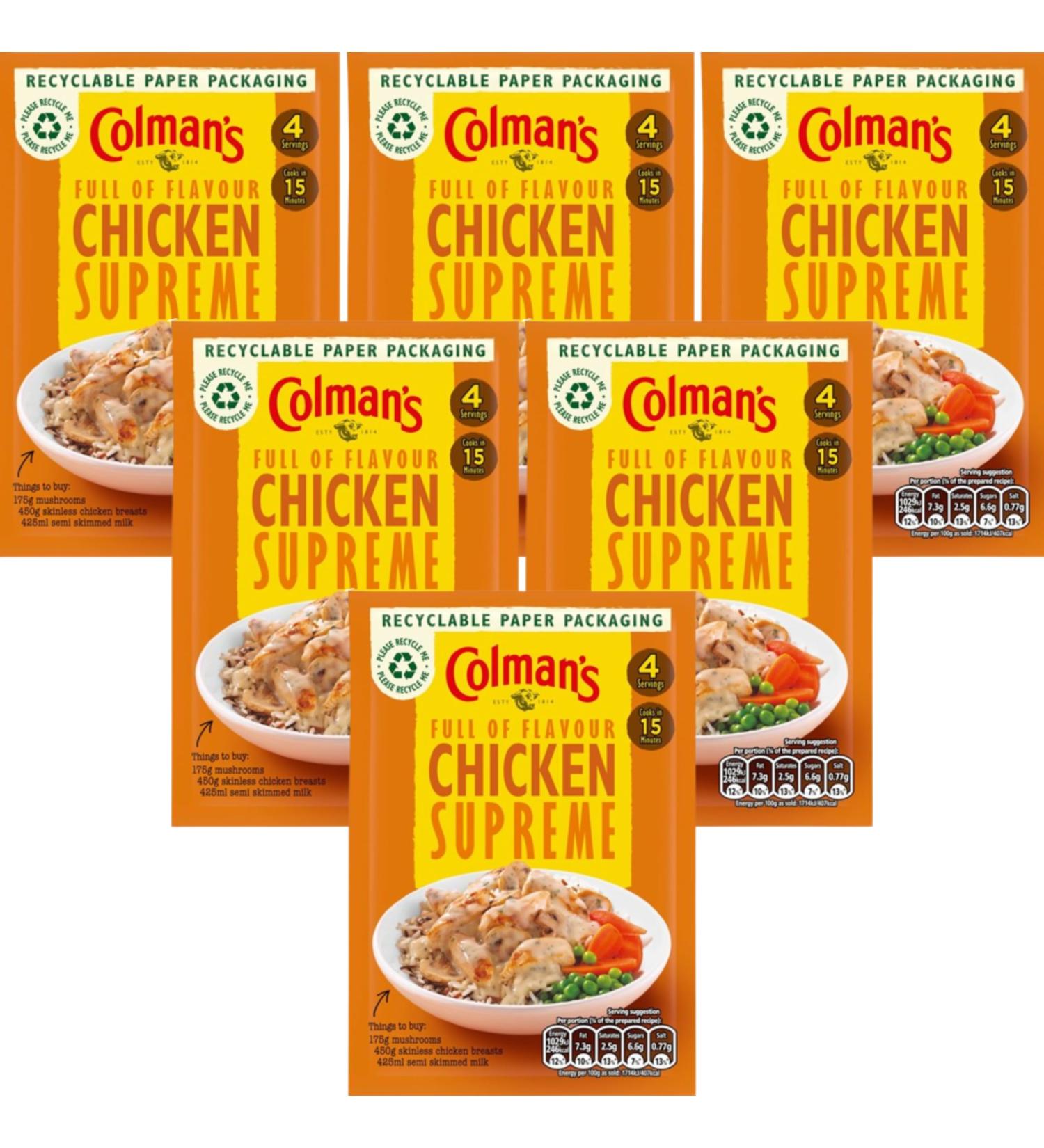 Colman's Chicken Supreme Recipe Mix 38g - Pack of 6 - Buy Online on SooperMarket.com