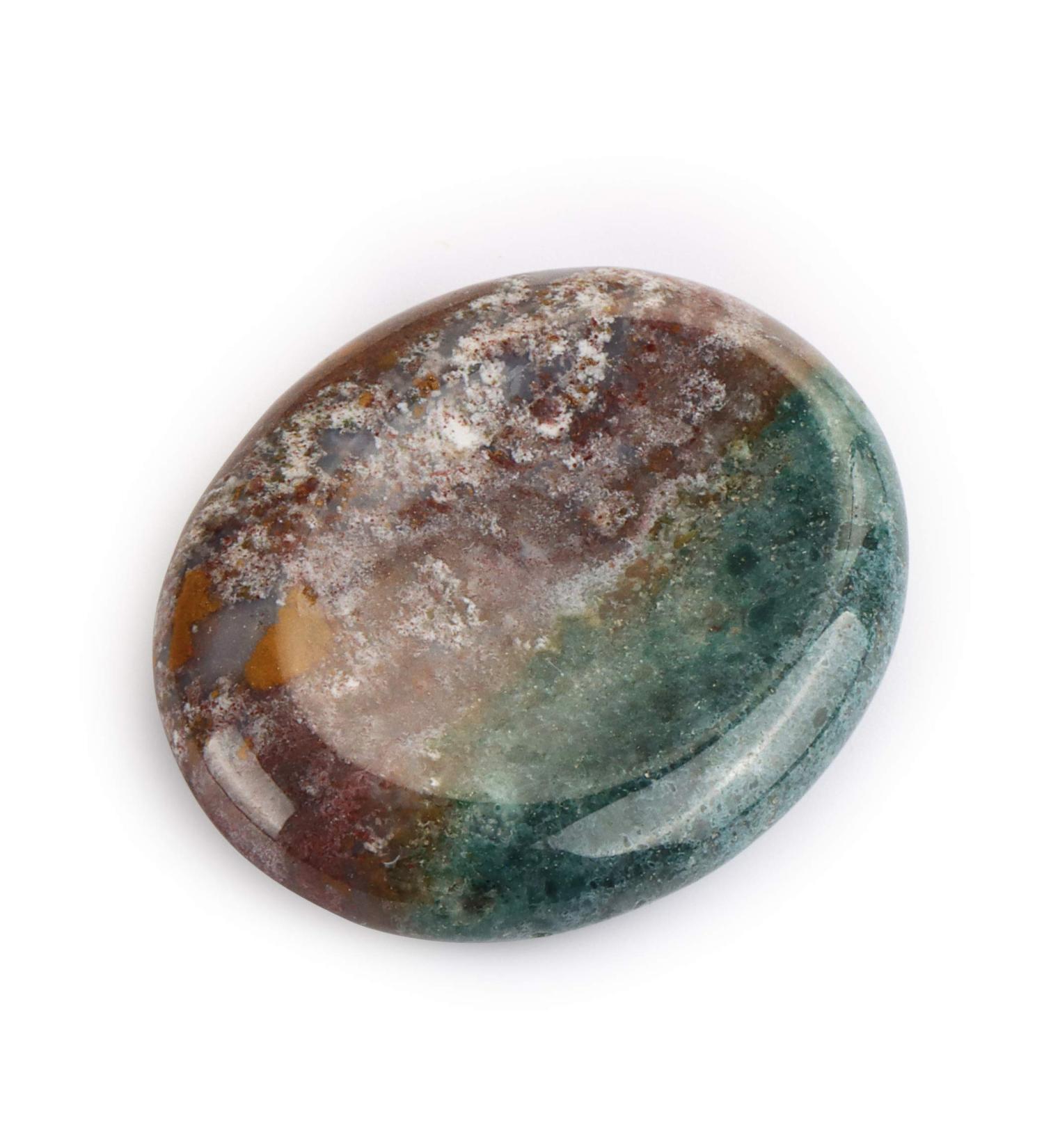 Artistone 2.0" Ocean Jasper Crystal Worry Stone Healing Crystal Chakras Polished Smooth Palm Thumb Pocket Gemstones for Anxiety Stress Reiki Crystal Healing & Wellness | Meditation Yoga - Buy Online on SooperMarket.com