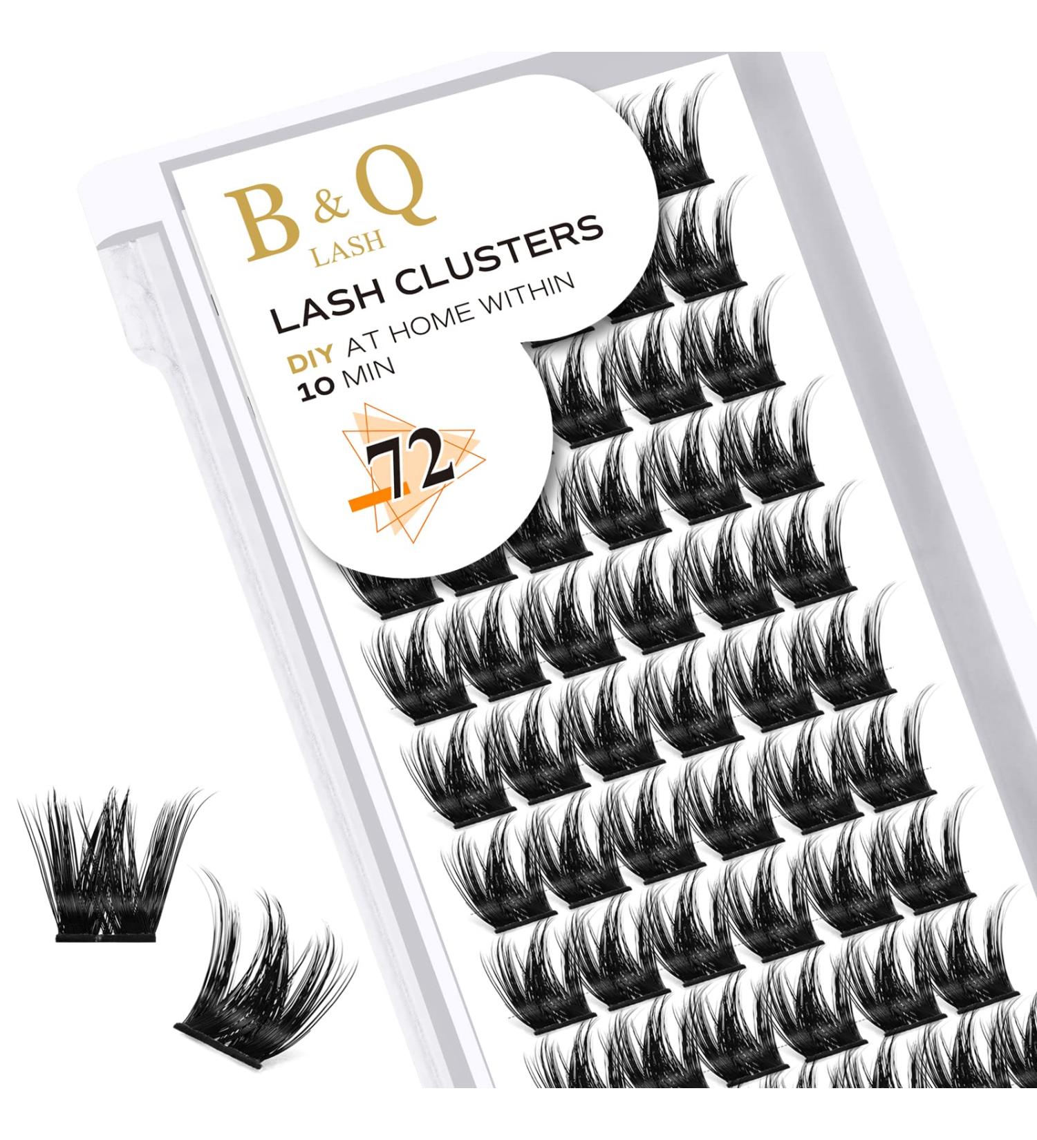 D Curl 14mm Cluster Lashes - 72 Clusters for DIY Volume Eyelash Extensions | Soft Wispy Individual Lashes - B&Q Lash Clusters - D-14mm B37 - Buy Online on SooperMarket.com