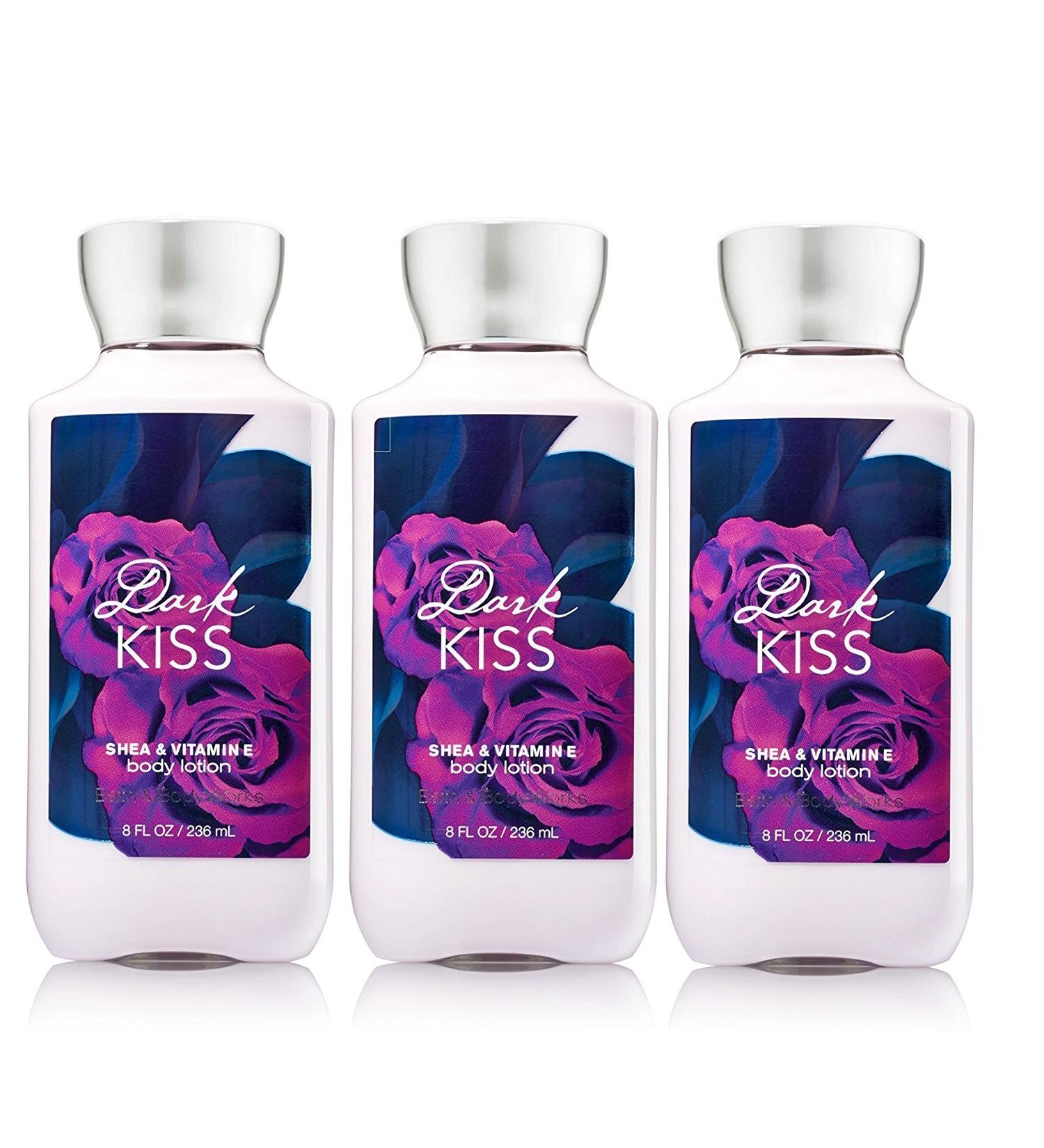 Bath & Body Works Signature Collection Body Lotion Dark Kiss 8 Fl Oz (Pack of 3) Dark Kiss 8 Fl Oz (Pack of 3)