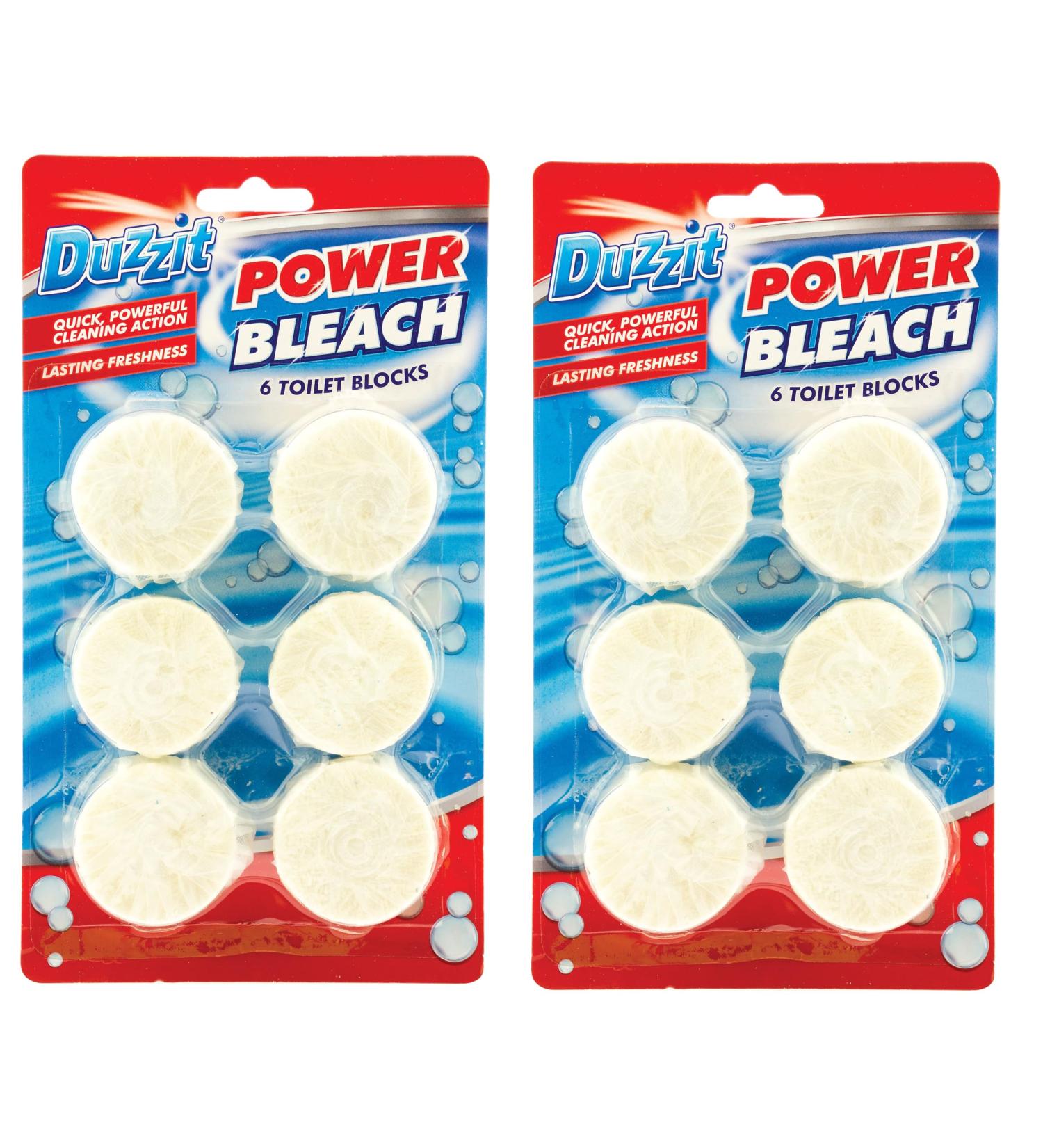 Toilet Block -Power Blue Blocks - White Bleach Blocks - Clean and Fresh Toilets by Duzzit (4 White Bleach Block) White Bleach Block 4
