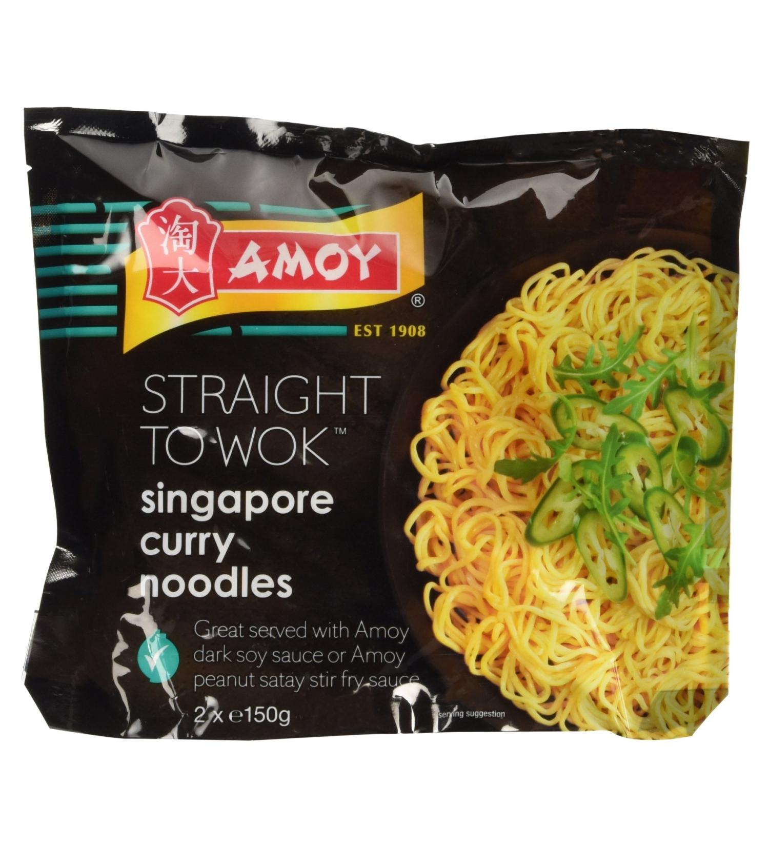 Amoy Singapore Curry Noodles 2 x 150g - Easy Straight to Wok Preparation - Buy Online on SooperMarket.com