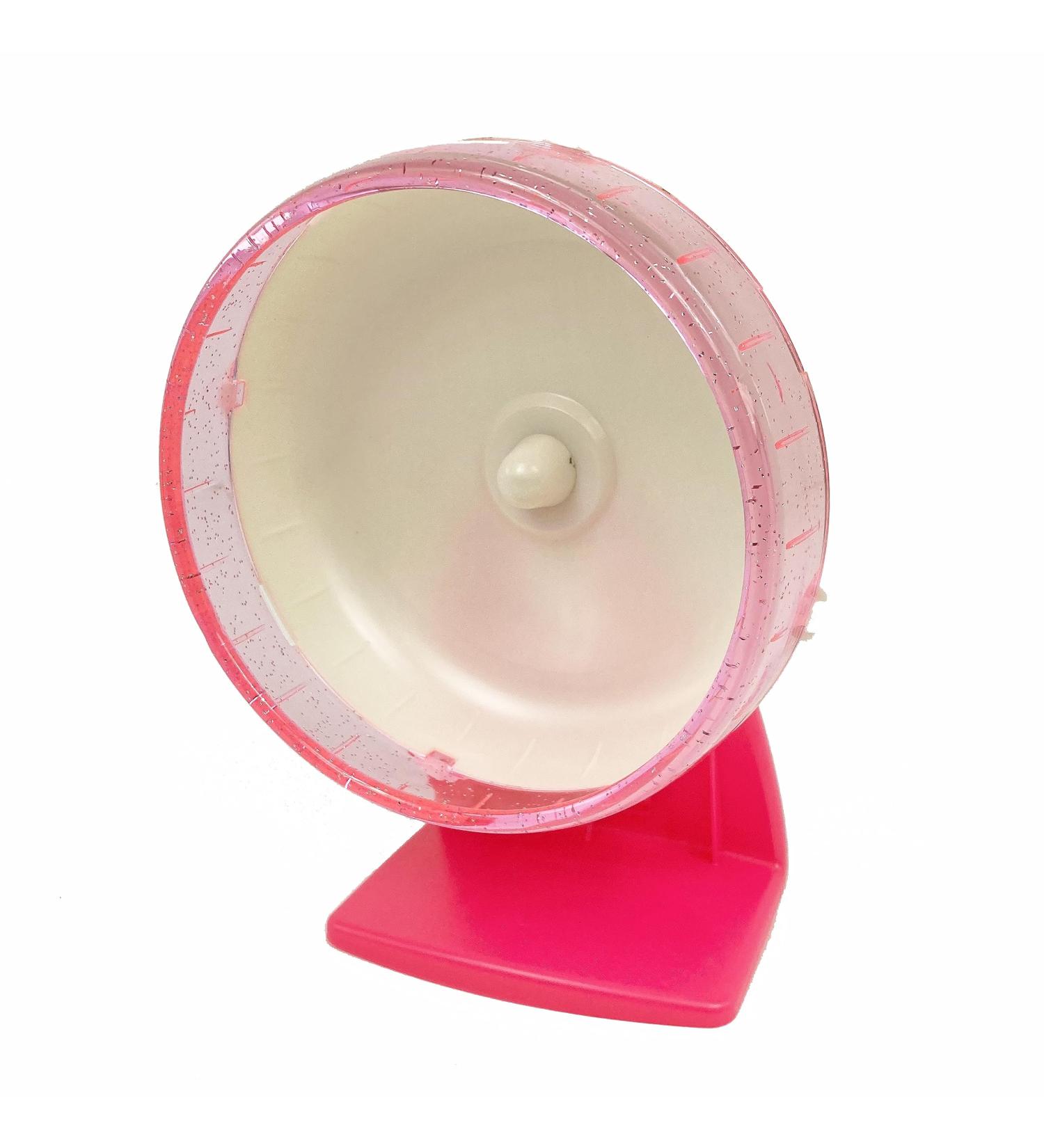 Large Silent Hamster Wheel on Stand 16.5cm - Quiet Running Spinner Suitable for Small Syrian & Dwarf Hamsters (Pink) - Buy Online on SooperMarket.com