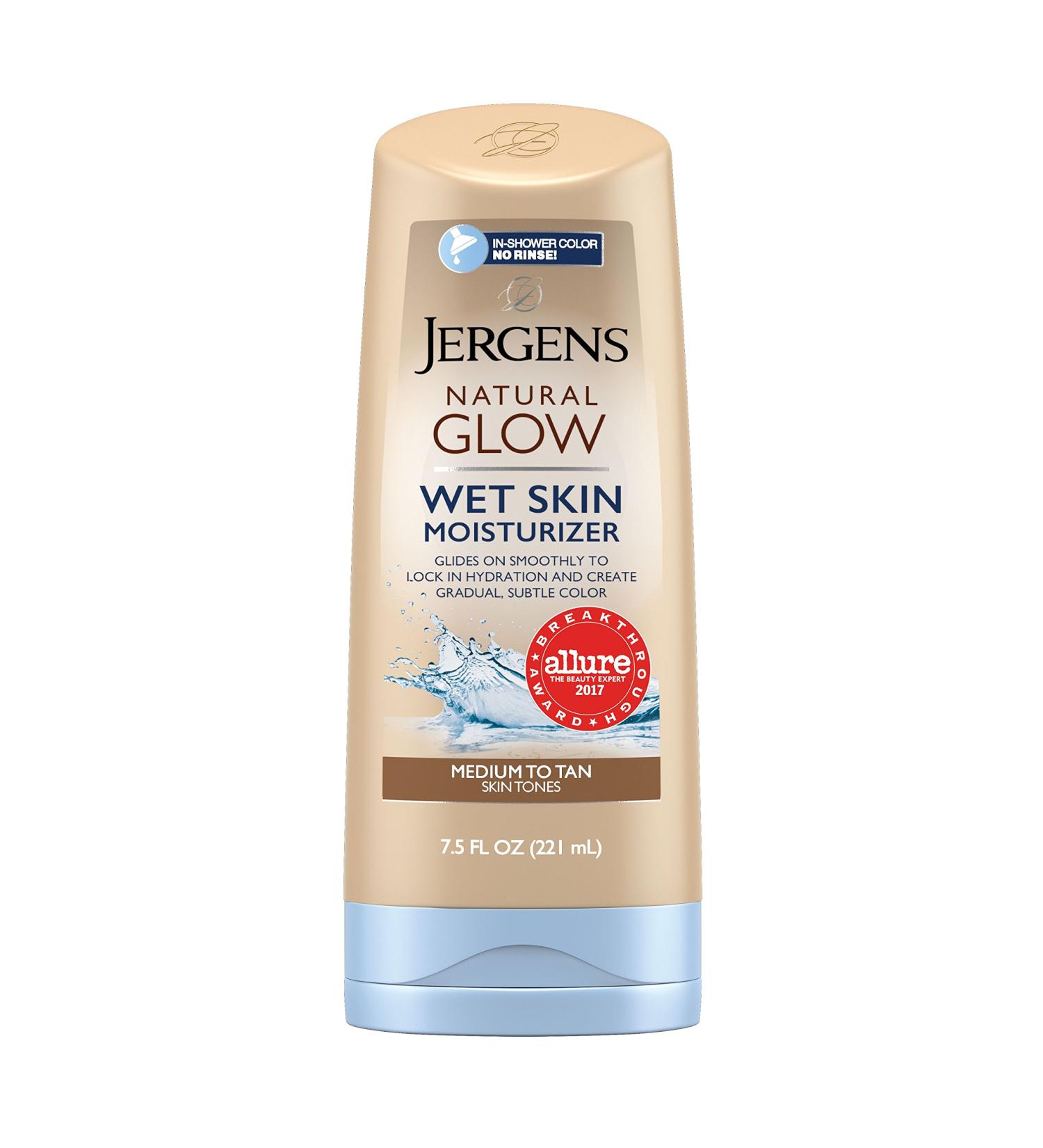 Jergens Natural Glow In-Shower Moisturizer | Medium to Tan Skin - 7.5 oz Wet Skin Lotion for Gradual Color & Hydration - Buy Online on SooperMarket.com