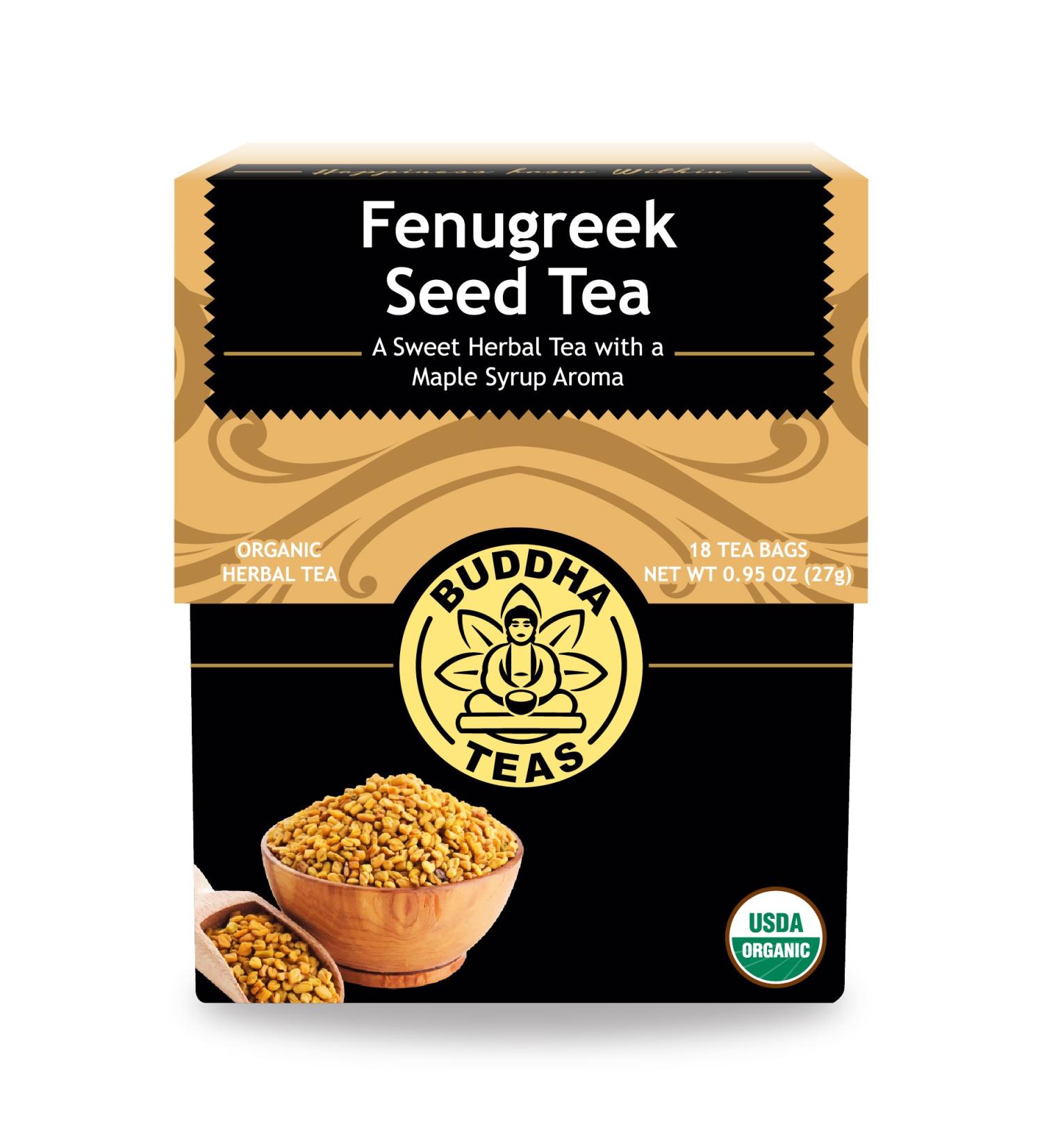 Buddha Teas Organic Fenugreek Seed Tea - USDA Organic, OU Kosher, 18 Bleach-Free Bags - Buy Online on SooperMarket.com
