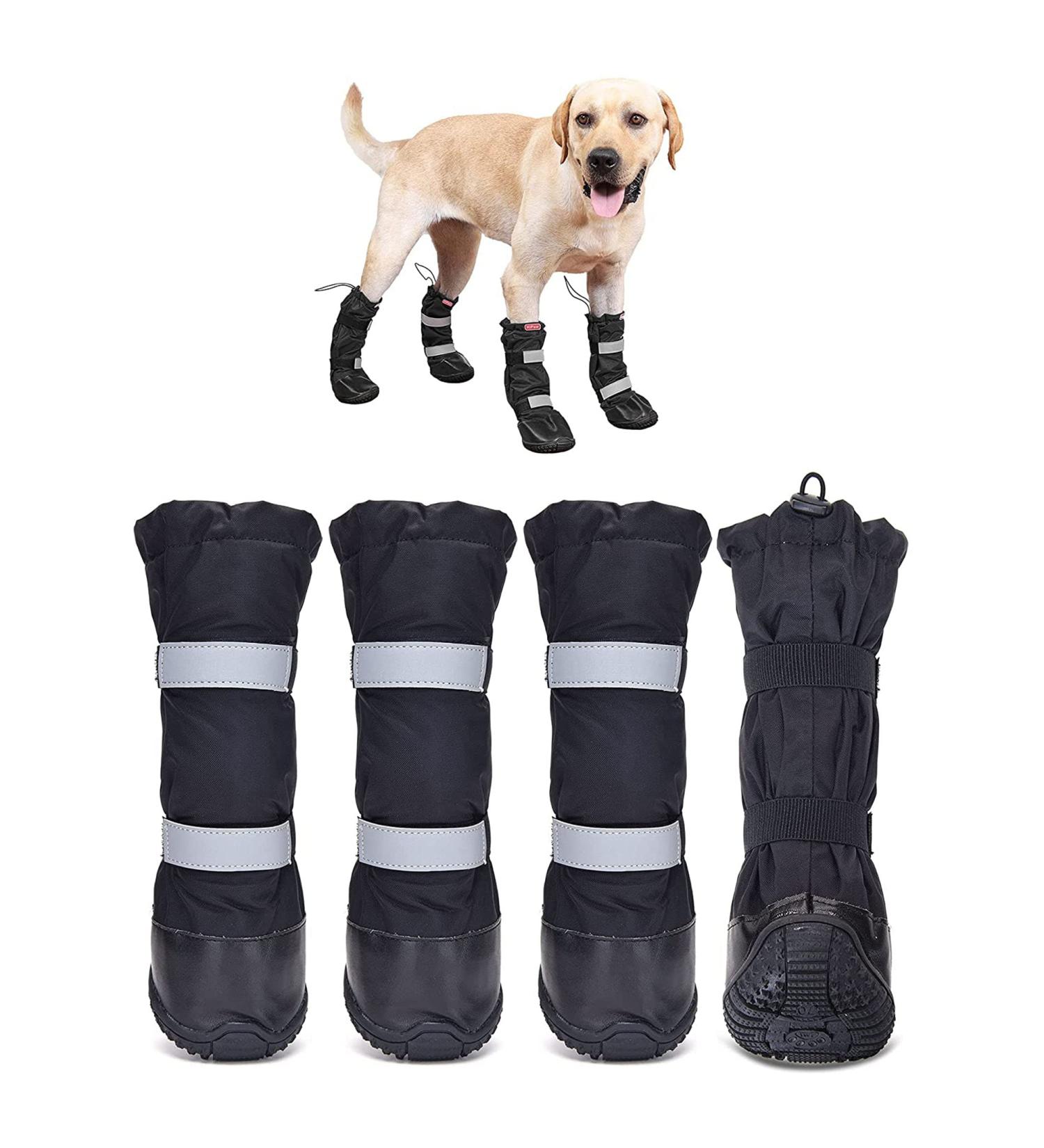 Hipaw XL Outdoor Dog Boots - Winter Dog Shoes Non-slip for Snow Rain - Black - Insole width 3.15 - Buy Online on SooperMarket.com