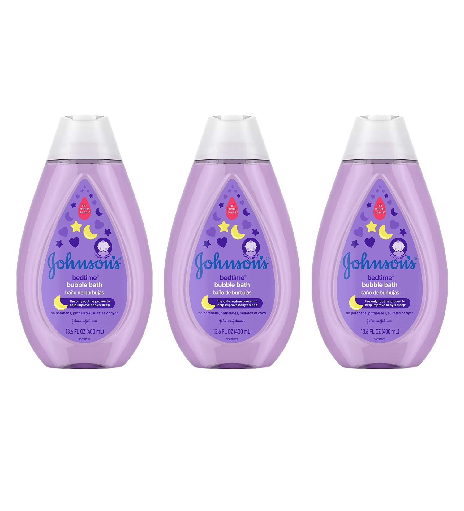Johnson's Bedtime Baby Bubble Bath Pack of 3 - NaturalCalm Aromas, Hypoallergenic, Sulfate-Free - 13.6 fl. oz - Buy Online on SooperMarket.com