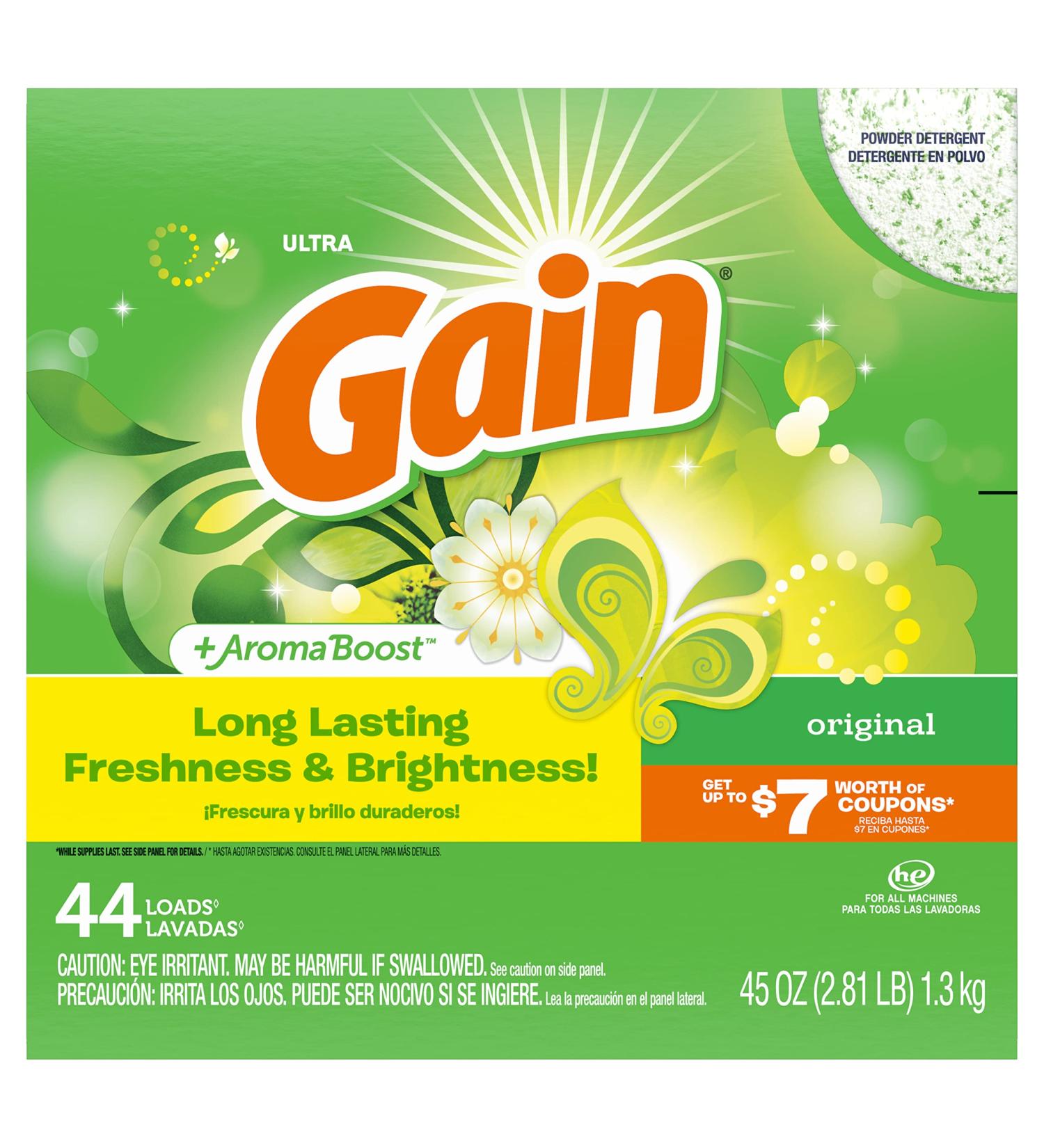 GAIN Powder Laundry Detergent Original Scent 45 Oz - for Regular & HE Washers - Buy Online on SooperMarket.com