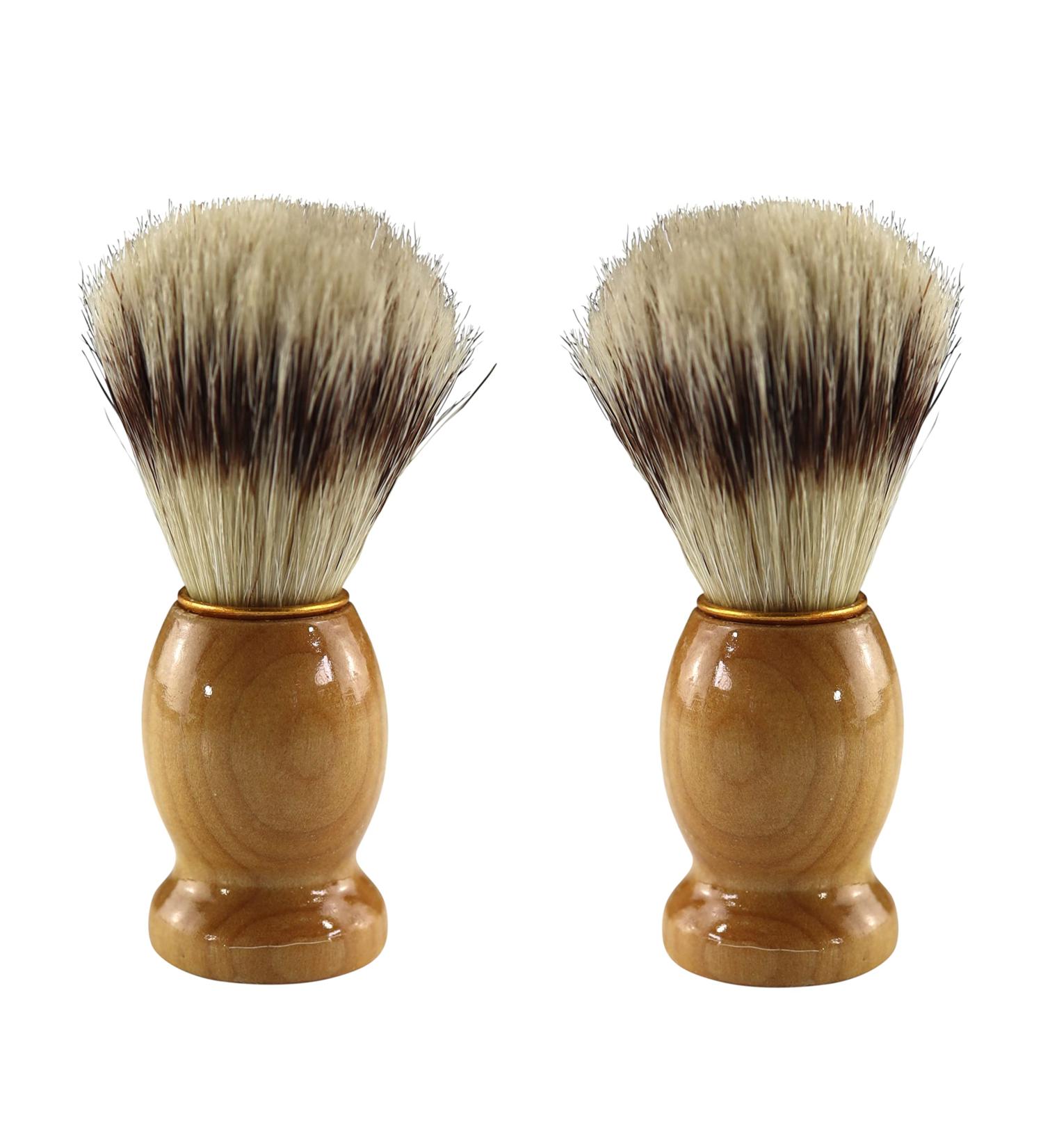 Iconikal Wood Handled Badger Hair Shaving Brush 2-Pack - Premium Quality Brushes - Buy Online on SooperMarket.com