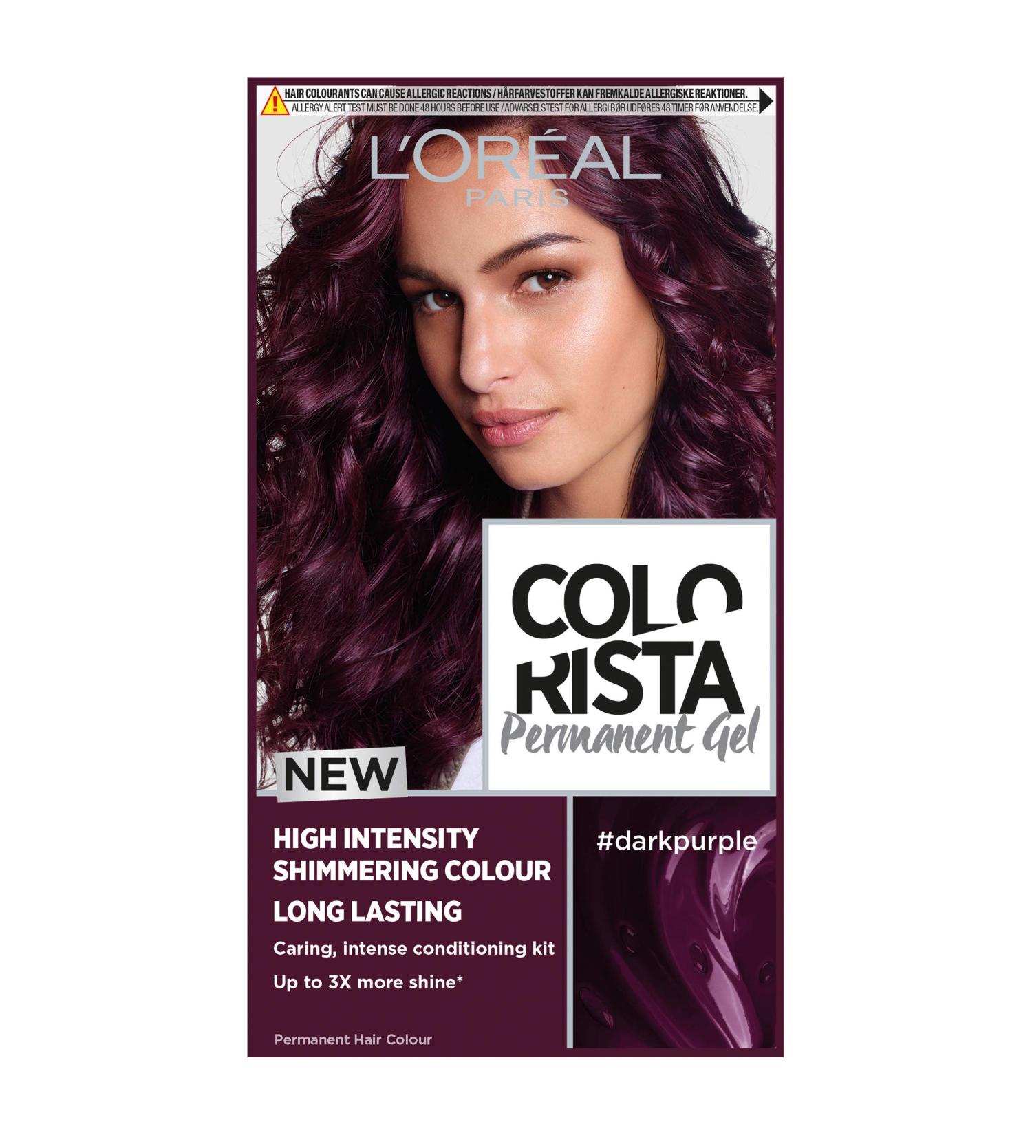 L'Or al Paris Colorista Permanent Gel Hair Dye - Dark Purple | Long-Lasting Vibrant At-Home Hair Colour - Buy Online on SooperMarket.com