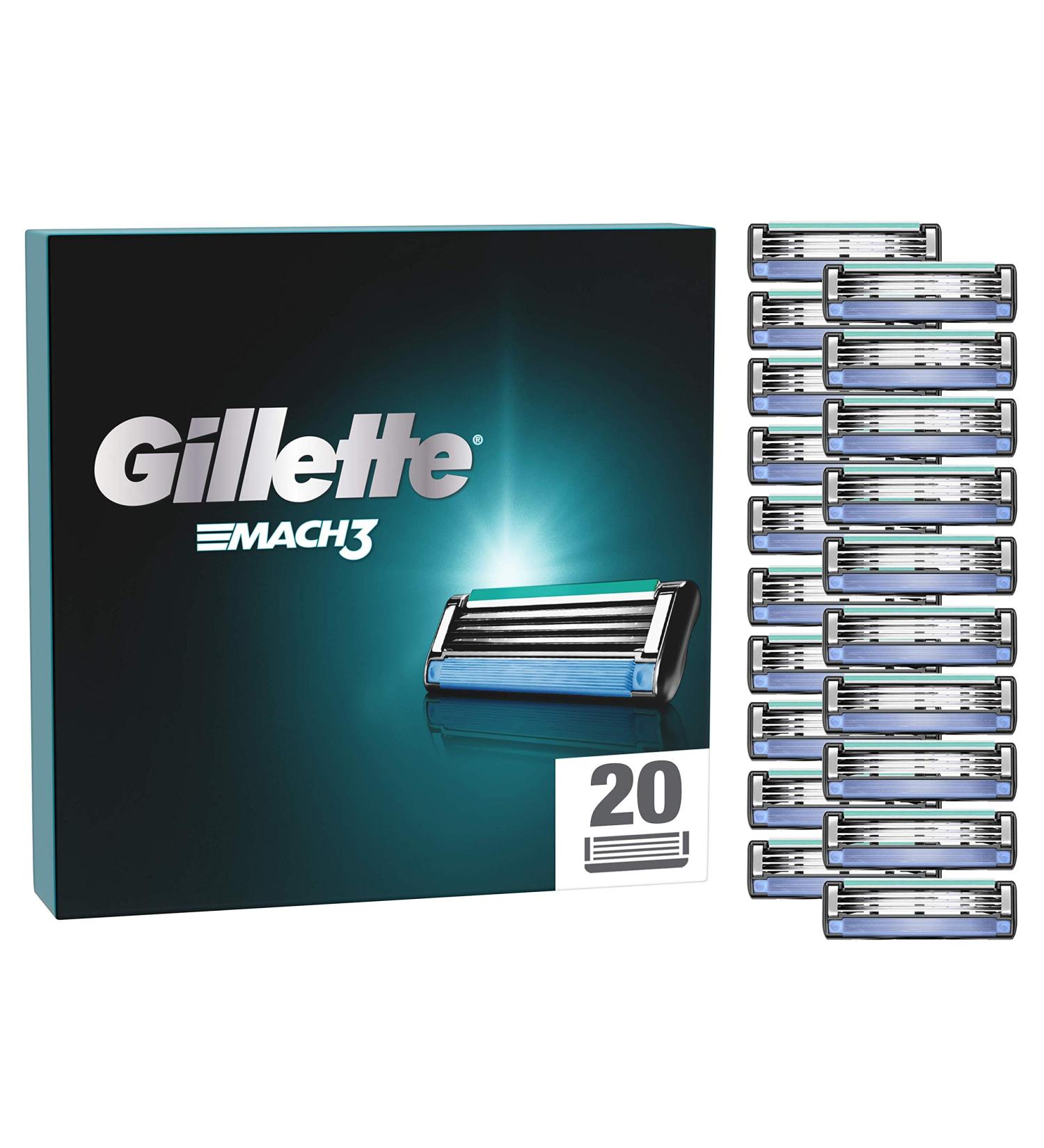 Gillette Mach3 Men's Razor Blades 20 Refill Pack - New & Improved - Buy Online on SooperMarket.com