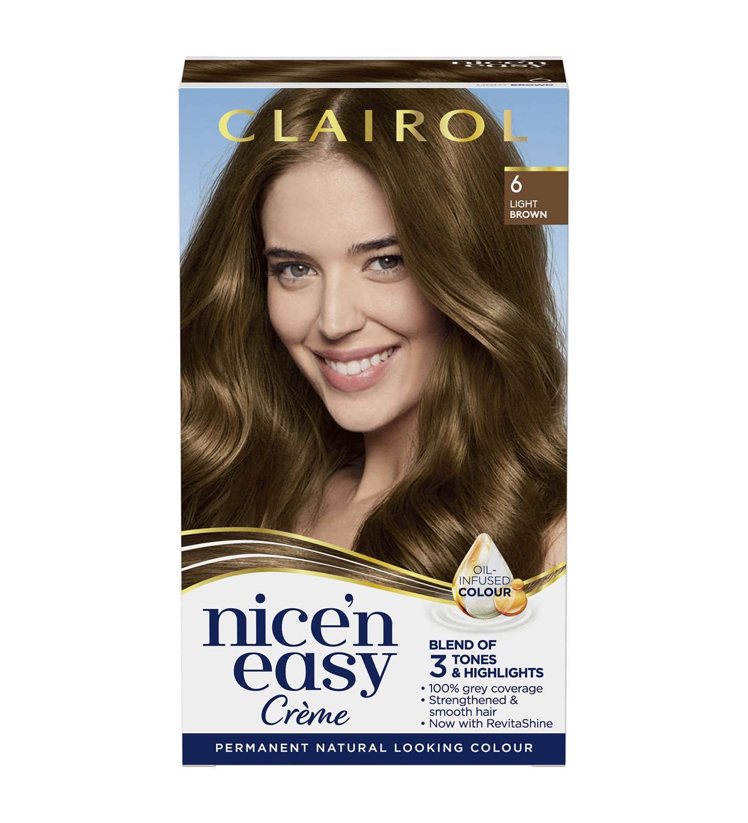 Clairol Nice'n Easy Cr me Permanent Hair Dye 6 Light Brown - 220g - Pack of 1 - Buy Online on SooperMarket.com