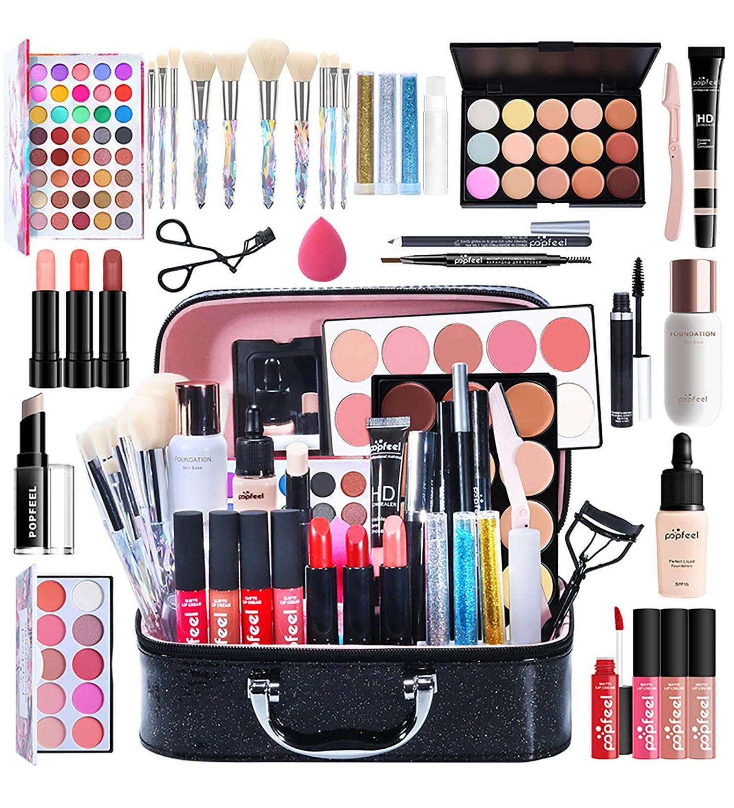 Shop Bexdug 35-Part Holiday Make-Up Gift Set | High-Pigmented Multi-Purpose Beauty Palette & Gift Bag for Women - Perfect Complete Make-Up Set - Buy Online on SooperMarket.com