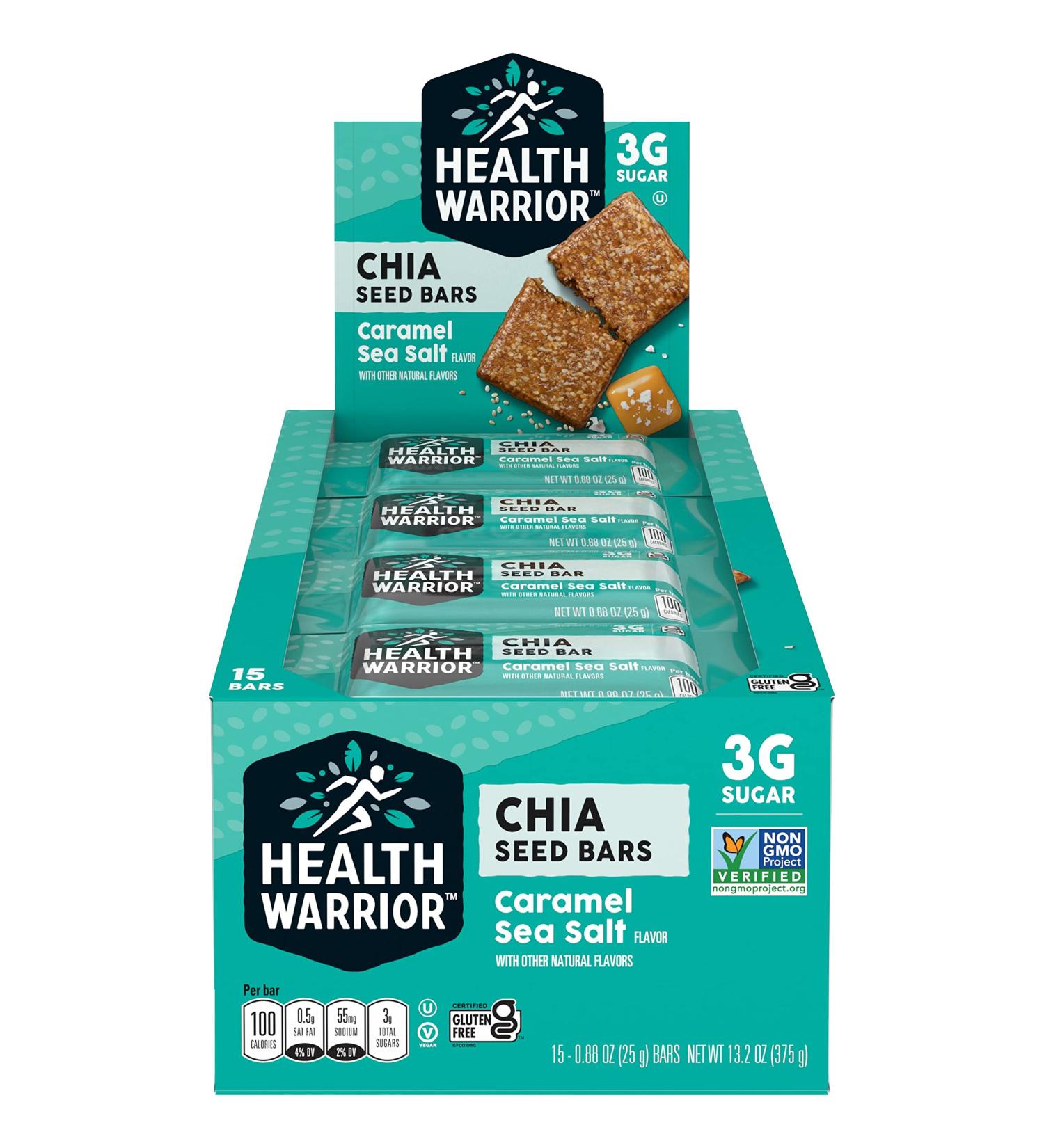 Health Warrior Chia Bars - Caramel Sea Salt Flavor - Pack of 15 Bars - Buy Online on SooperMarket.com