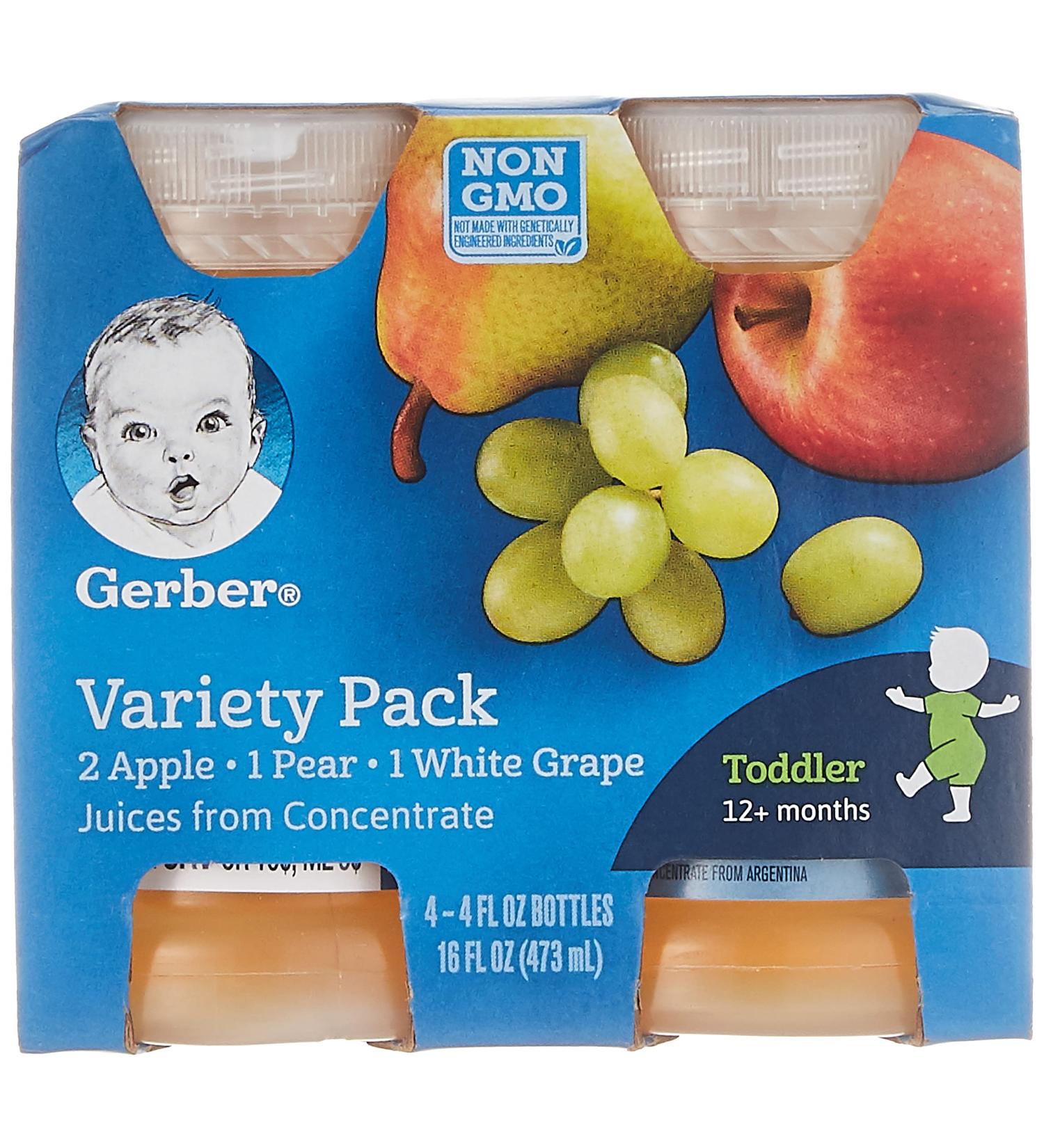 Gerber Juice Variety Pack - 4 fl oz - 4 pk | Convenient Baby Juice Pouches - Buy Online on SooperMarket.com