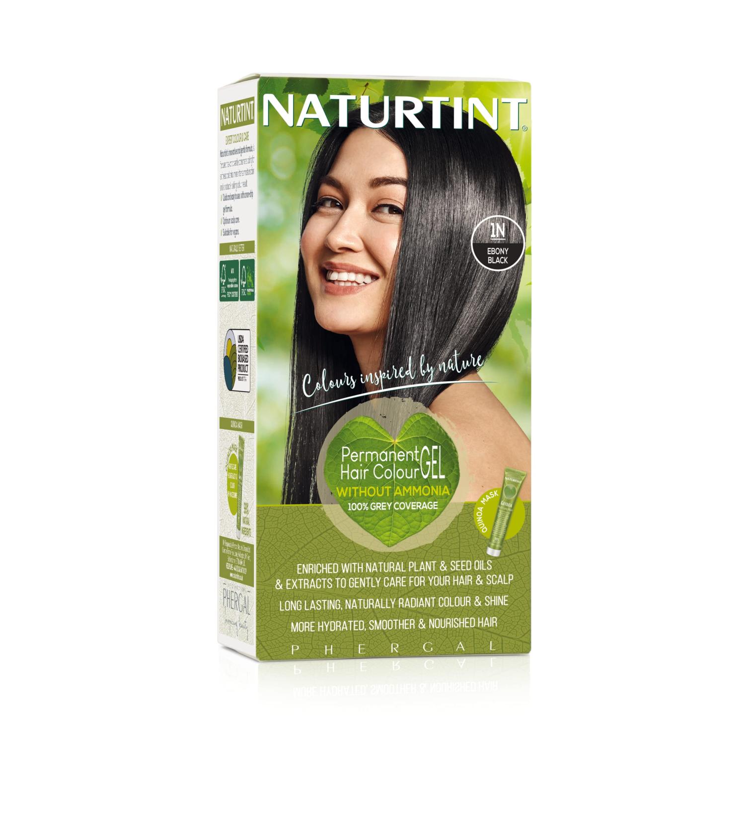 1 Box Permanent Hair Color in 1N Ebony Black - Long-Lasting Formula - Buy Online on SooperMarket.com