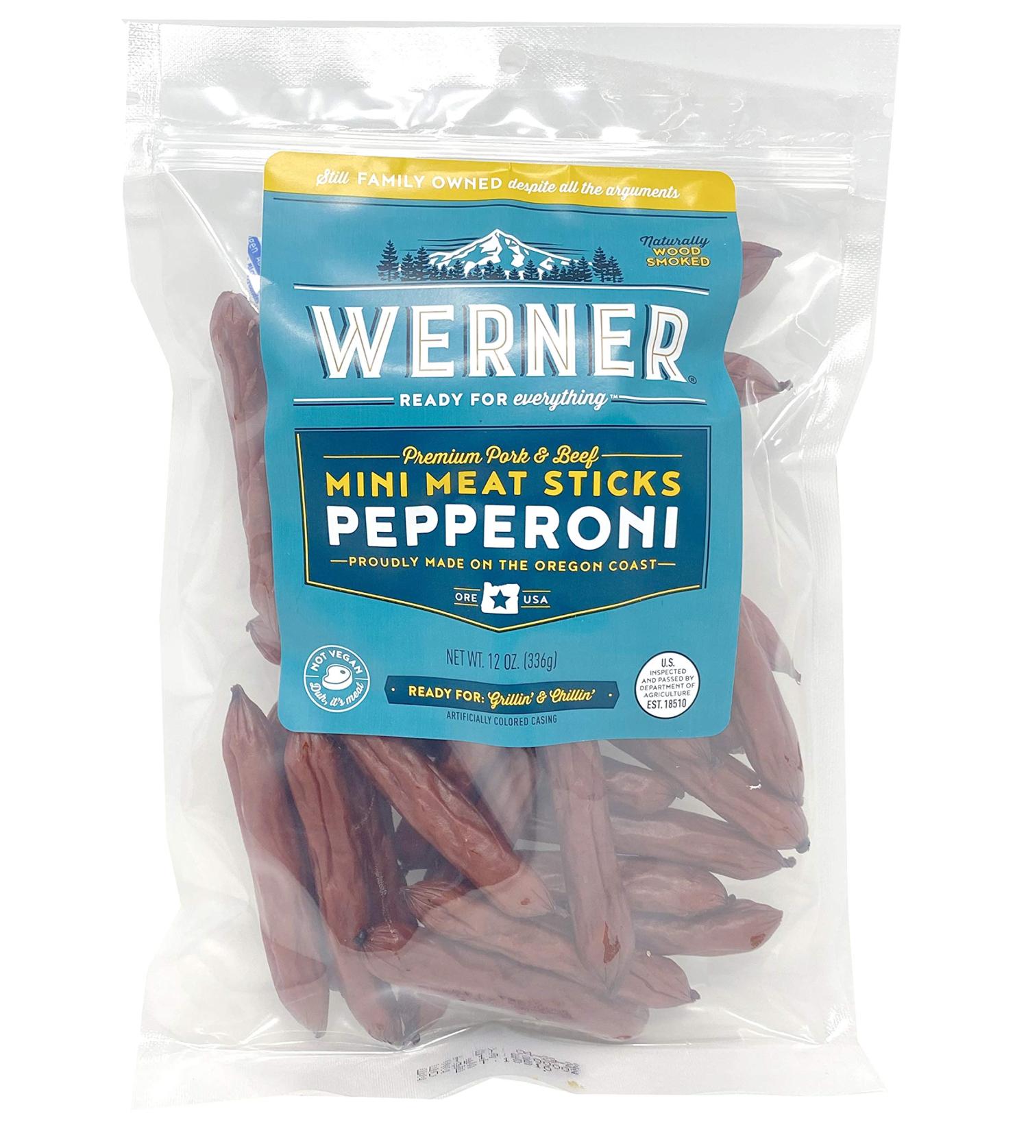 Werner Gourmet Meat Snacks Pepperoni Mini Sticks - 12 oz: Premium Snack for Meat Lovers - Buy Online on SooperMarket.com