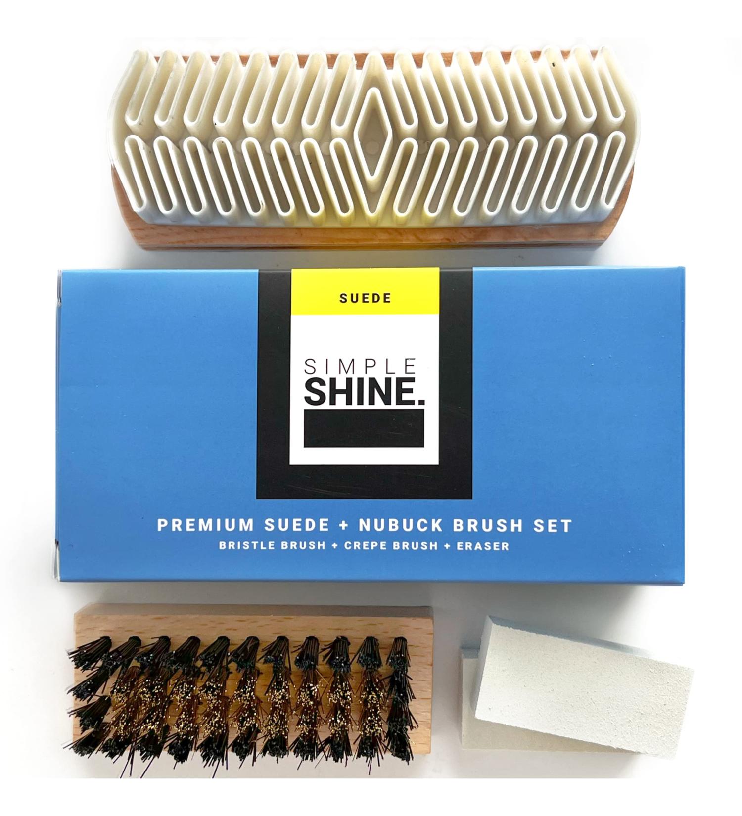 Premium Suede Cleaner Set with Crepe Brush and Eraser | Complete Shoe Cleaning Kit for Nubuck and Suede - Bristle Brushes Included - Buy Online on SooperMarket.com