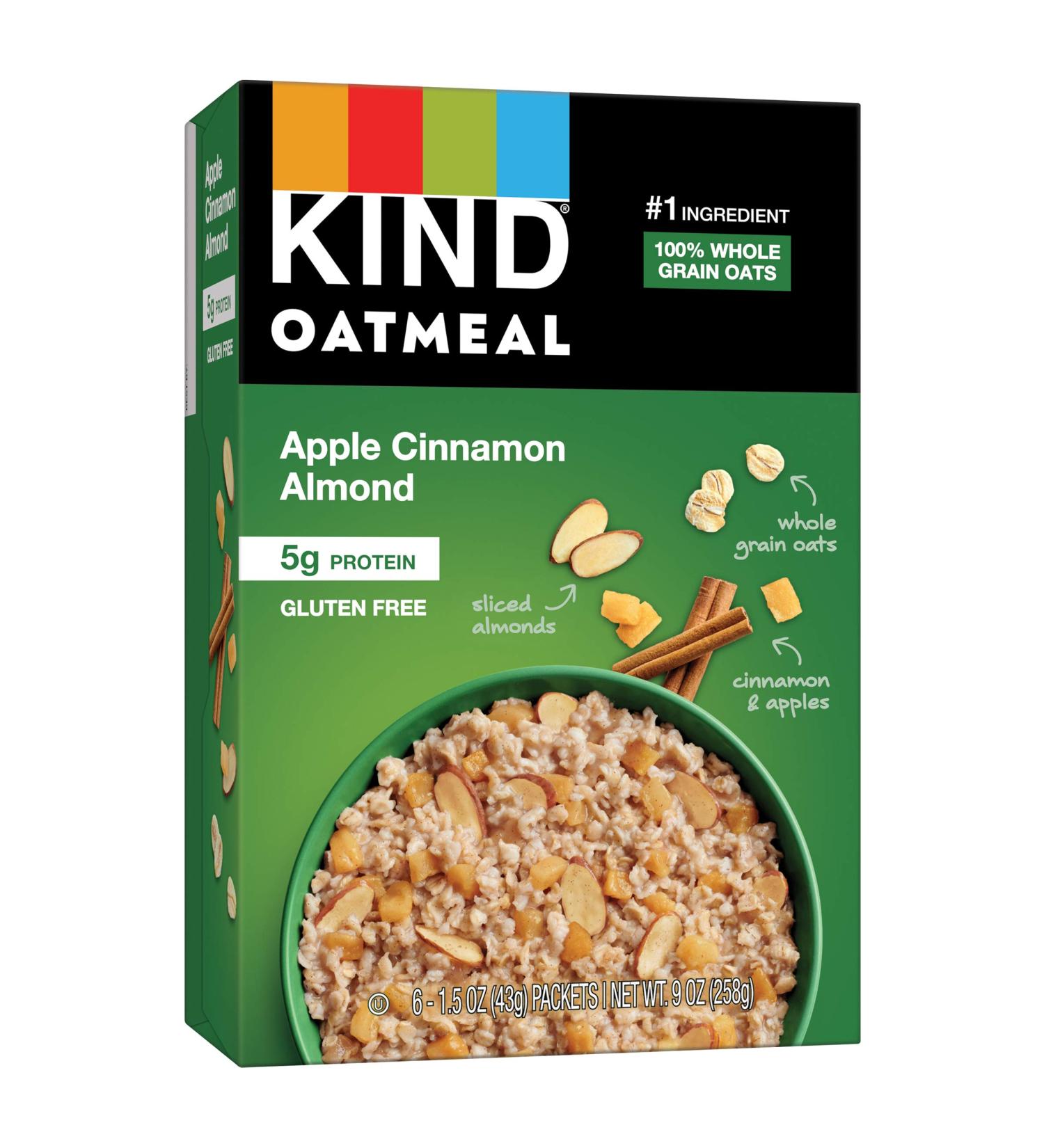 KIND Oatmeal Apple Cinnamon Almond 30 Count - Gluten Free & Low Sugar Individual Packets - Buy Online on SooperMarket.com