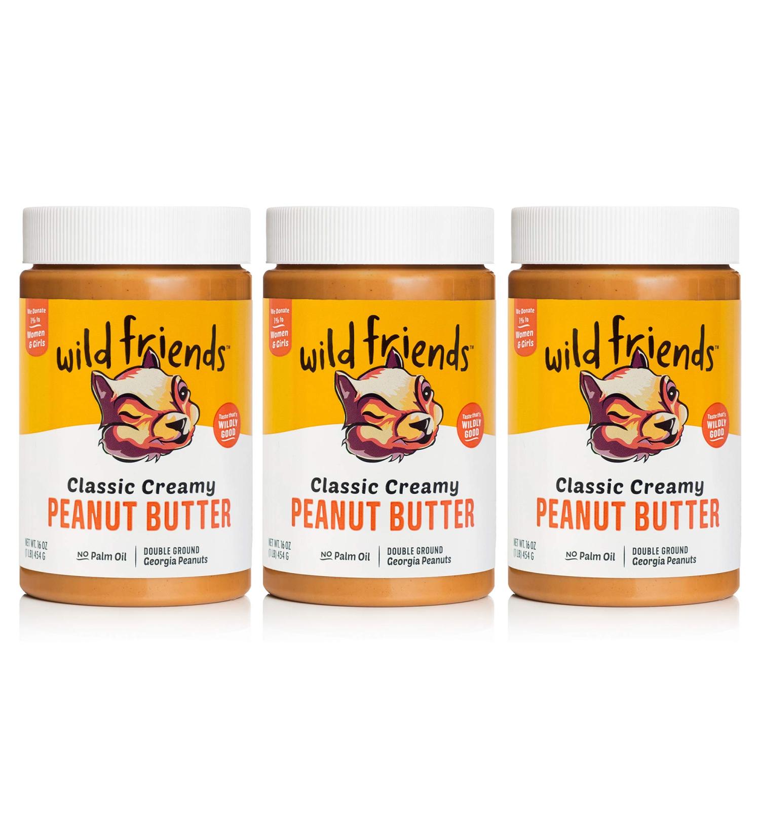 Wild Friends Foods Classic Creamy Peanut Butter 16oz Jars - Gluten-Free, Non-GMO, Palm Oil Free (3 Count) - Buy Online on SooperMarket.com