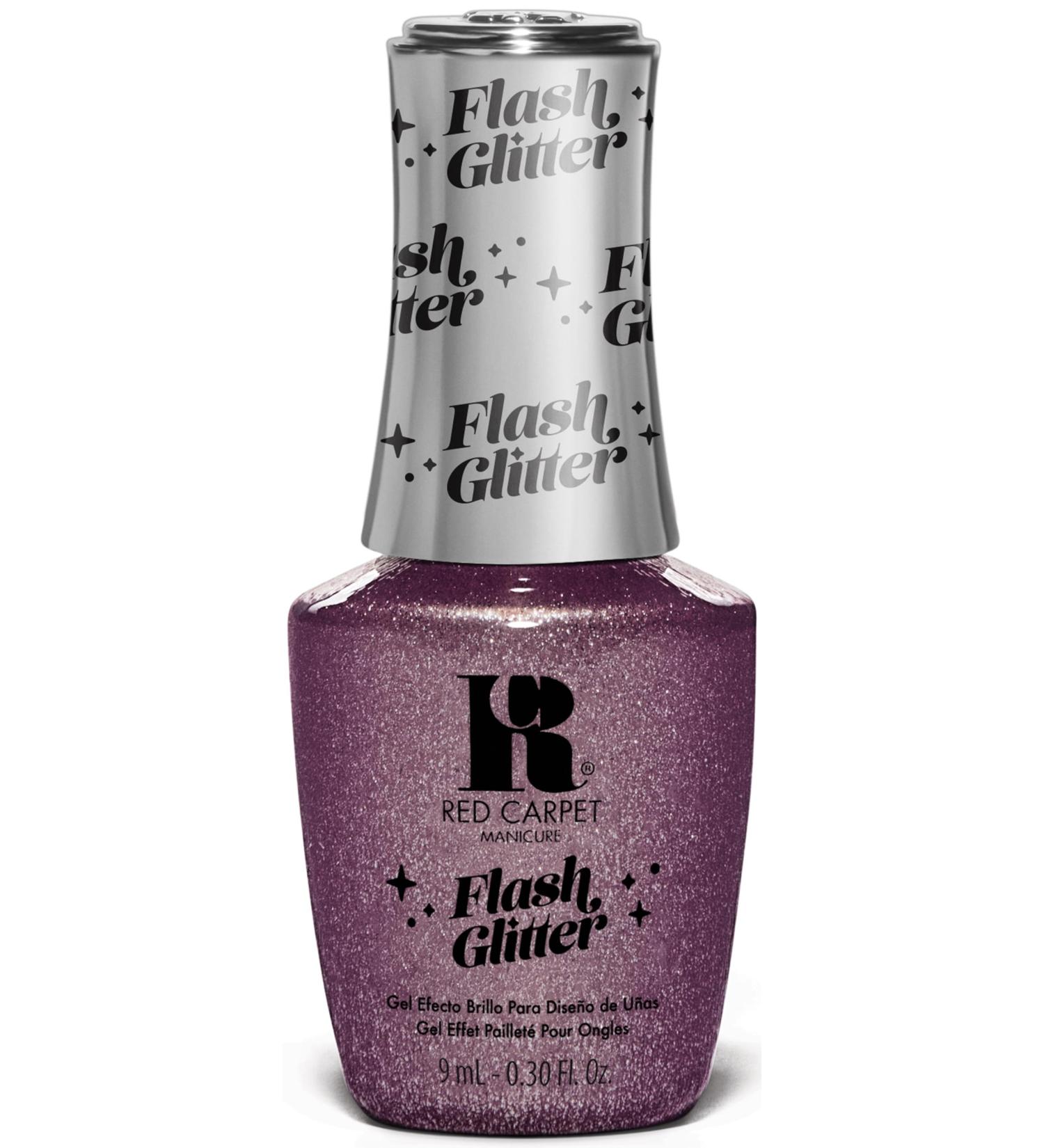 Red Carpet Manicure Flash Glitter Gel Polish | Infused with Vitamin A & Biotin | I'm Made To Sparkle | Mauve Pink Glitter Nail Gel Colour | 0.3 Fl. Oz. - Buy Online on SooperMarket.com