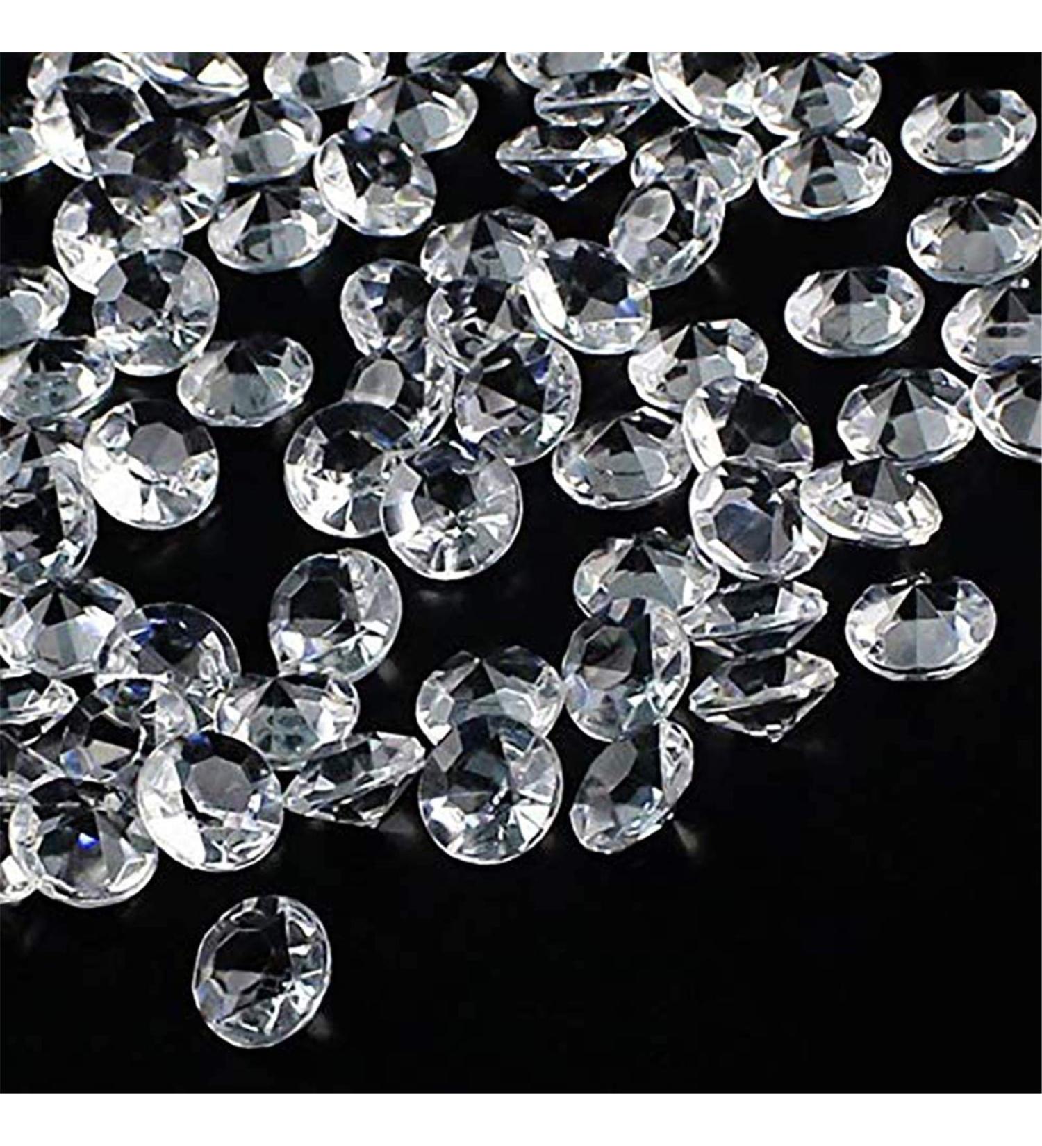 OUTUXED 1000pcs 0.4inch Clear Acrylic Diamonds - Wedding Table Decorations & Bridal Shower Vase Fillers - Buy Online on SooperMarket.com