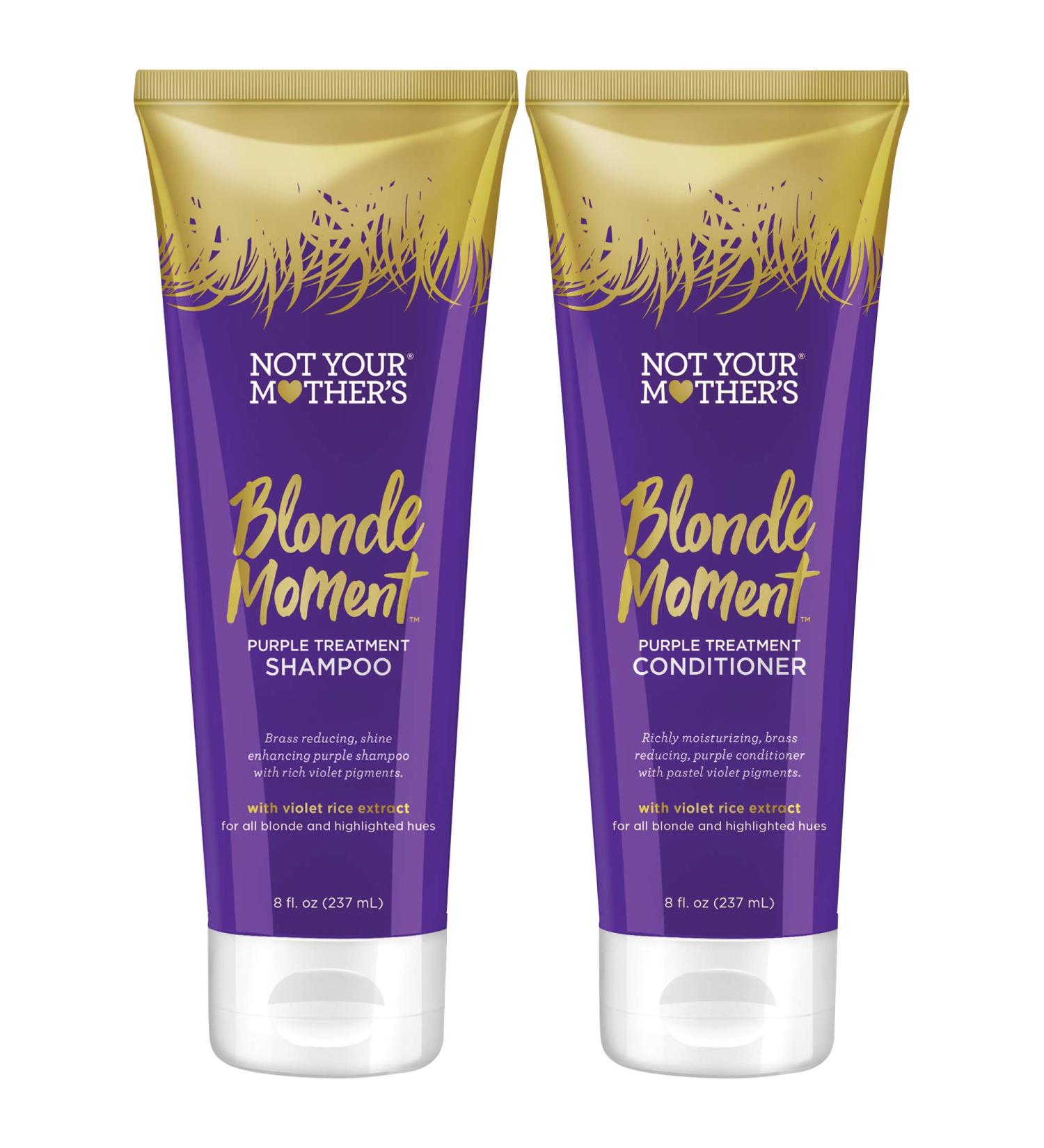 Not Your Mother's Blonde Moment Shampoo & Conditioner Set - 8 fl oz - Purple Formula for Blondes - Reduces Brass, Enhances Shine & Moisturizes Hair - 2-Pack - Buy Online on SooperMarket.com