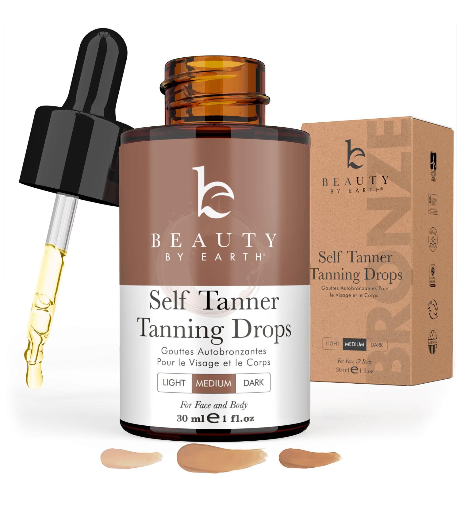 Face Self Tanner Drops - Medium Color Bronzer for Face - Add to Moisturizer for Natural Face Tan - Bronzing Drops - Buy Online on SooperMarket.com