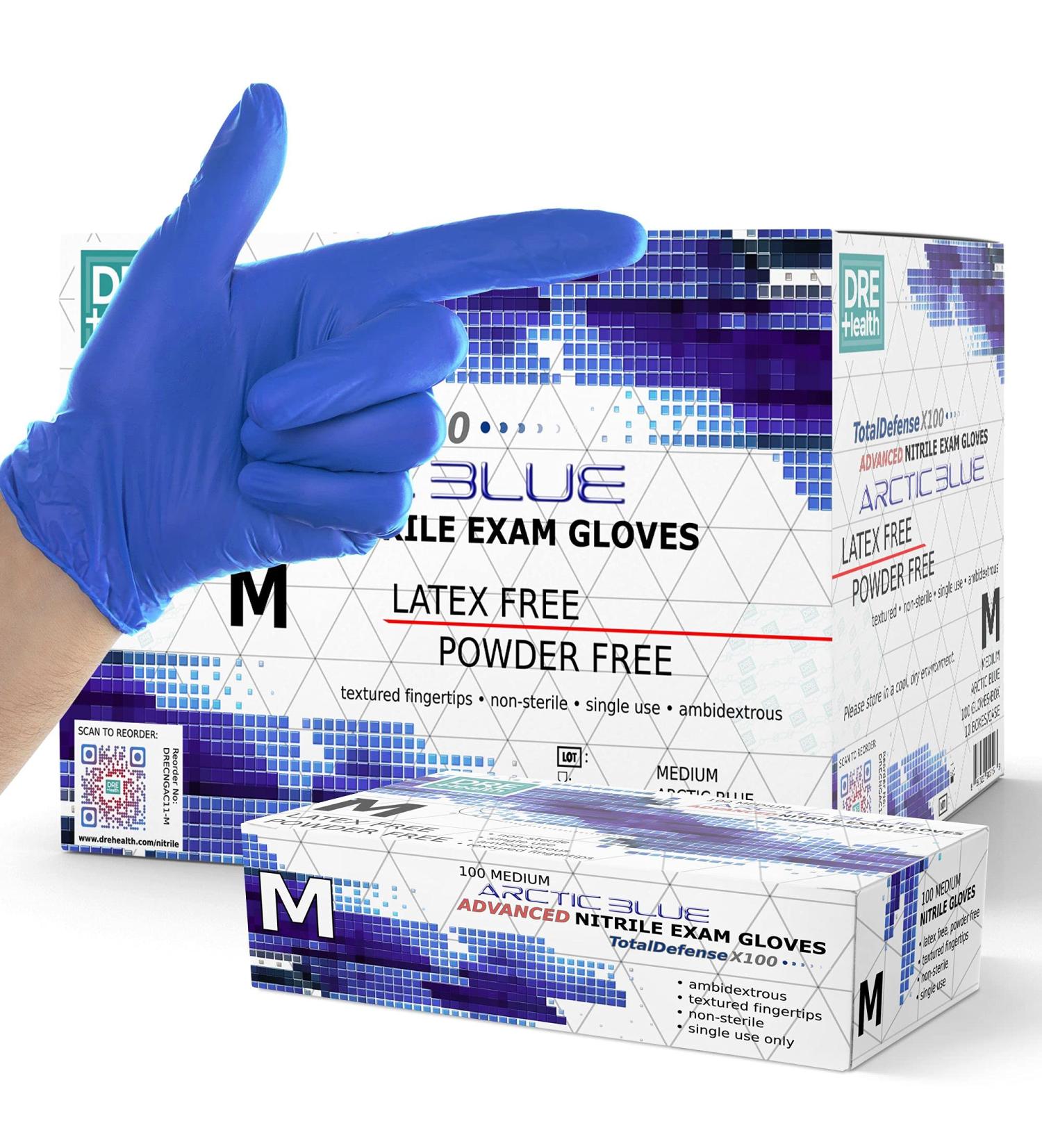 Powder Free Disposable Nitrile Gloves Medium 1000 Pack Case - Blue Medical Exam Glove - Bulk Supply - Buy Online on SooperMarket.com